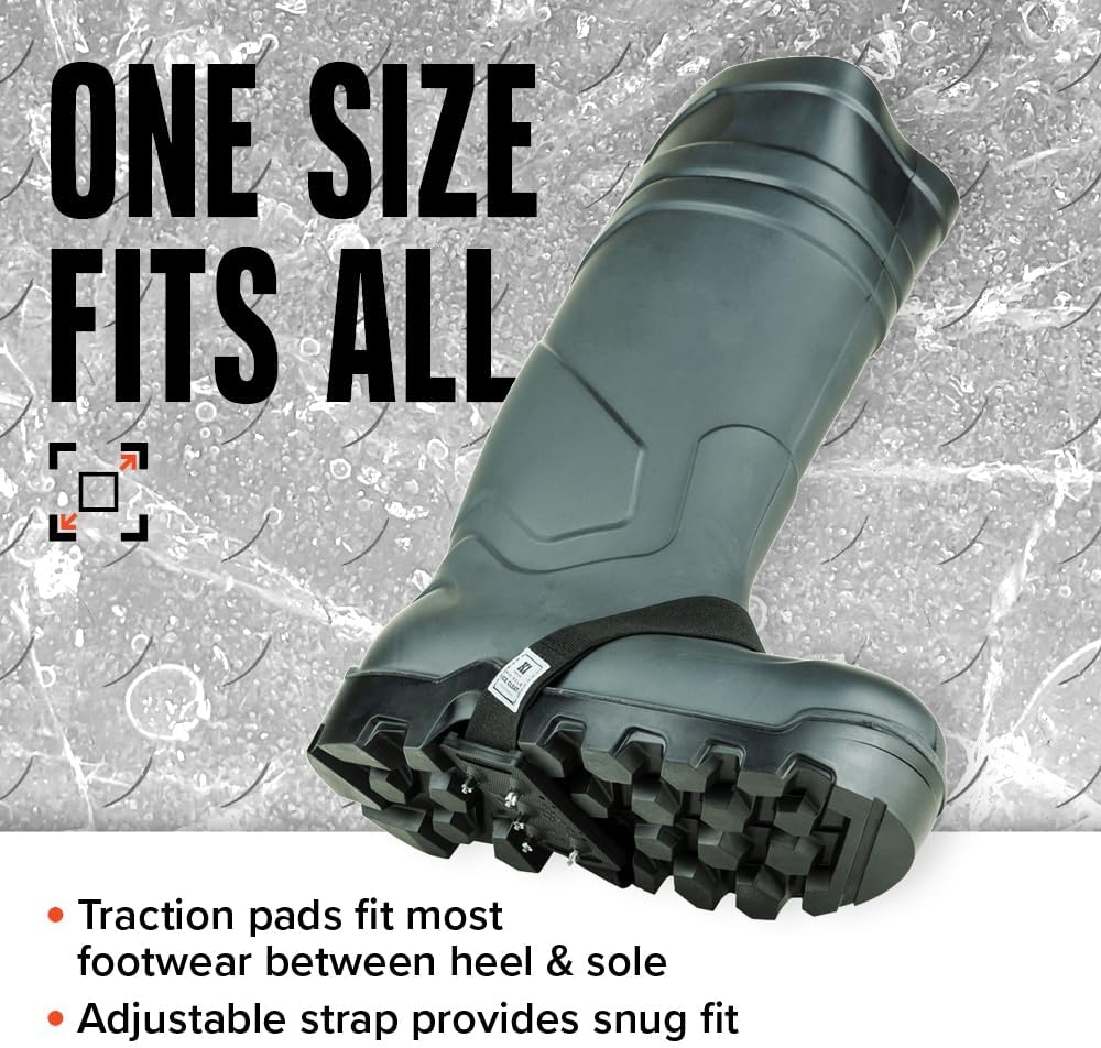 K1 Mid-Sole Ice Cleats for Men & Women - Rotatable Traction Aids For Winter Snow - Hi Vis - Low Profile