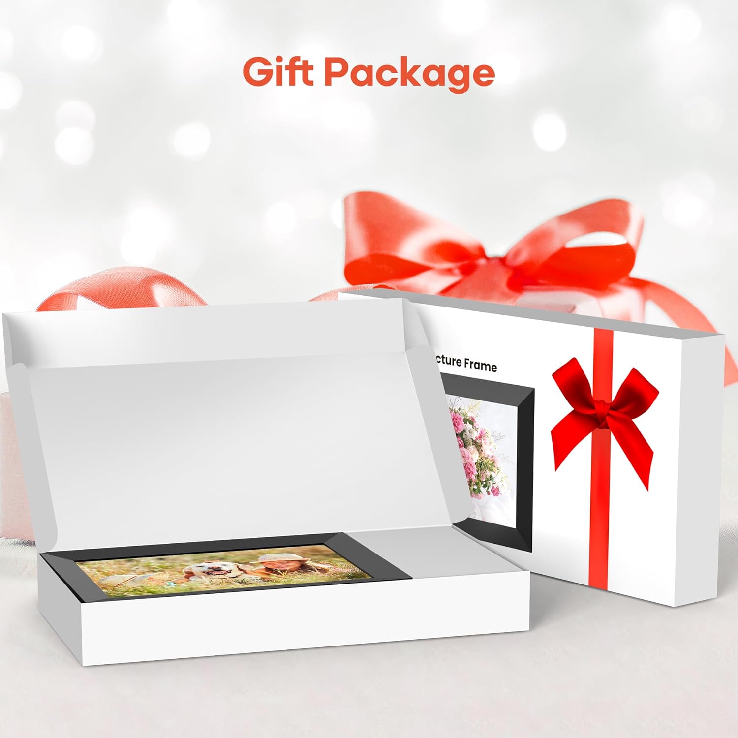 BIGASUO Digital Picture Frame, 10.1" Frameo Digital Frame WiFi with 32GB Memory, 1280x800 IPS Touch Screen