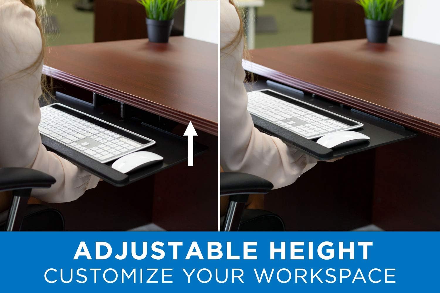 Mount-It! Keyboard Tray Under Desk, Full Motion Computer Keyboard and Mouse Tray, Slide Out Ergonomic Keyboard Drawer with Gel Wrist Pad, 26" Wide