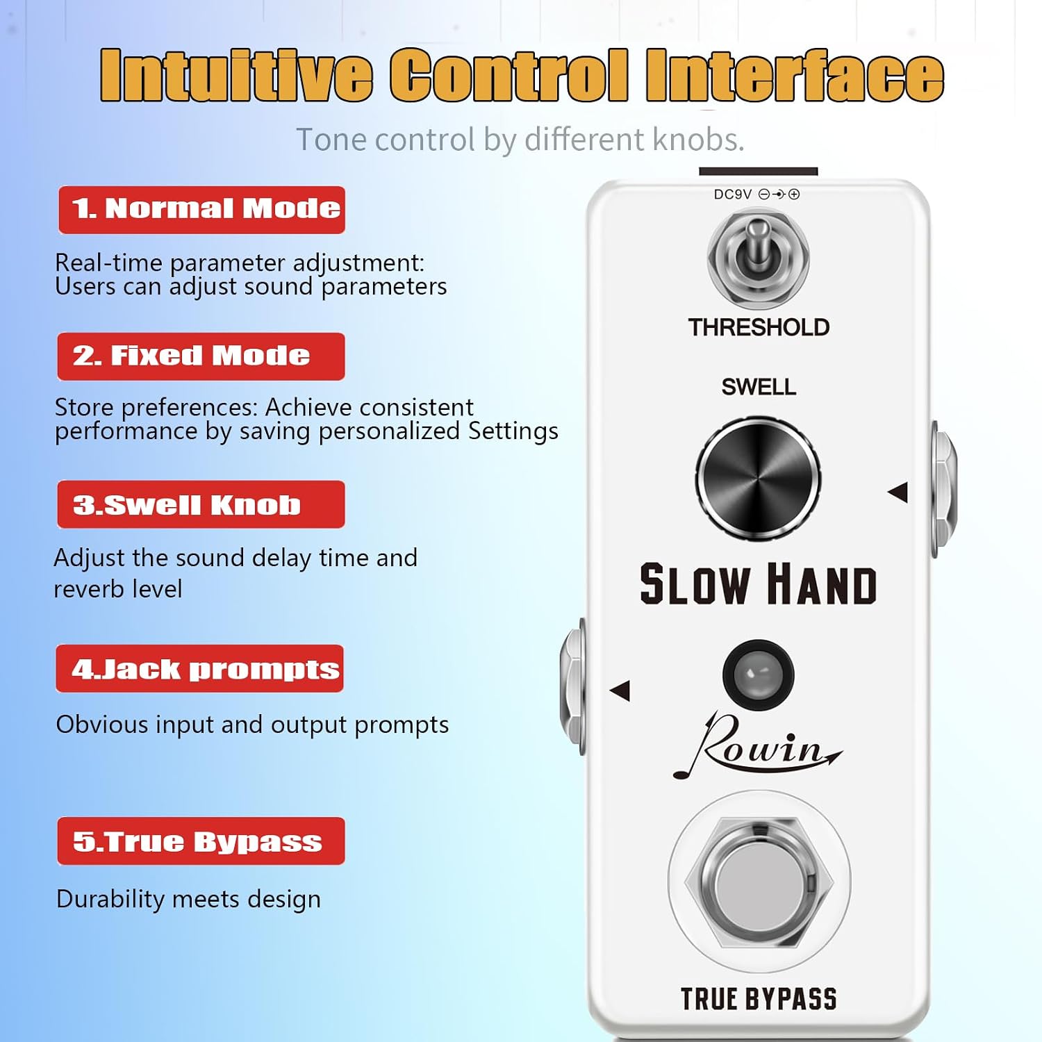 Vintage Vacuum Bluesy Guitar Effect Pedal,Electric Guitar Effect Sound Low Key Mild Clipping