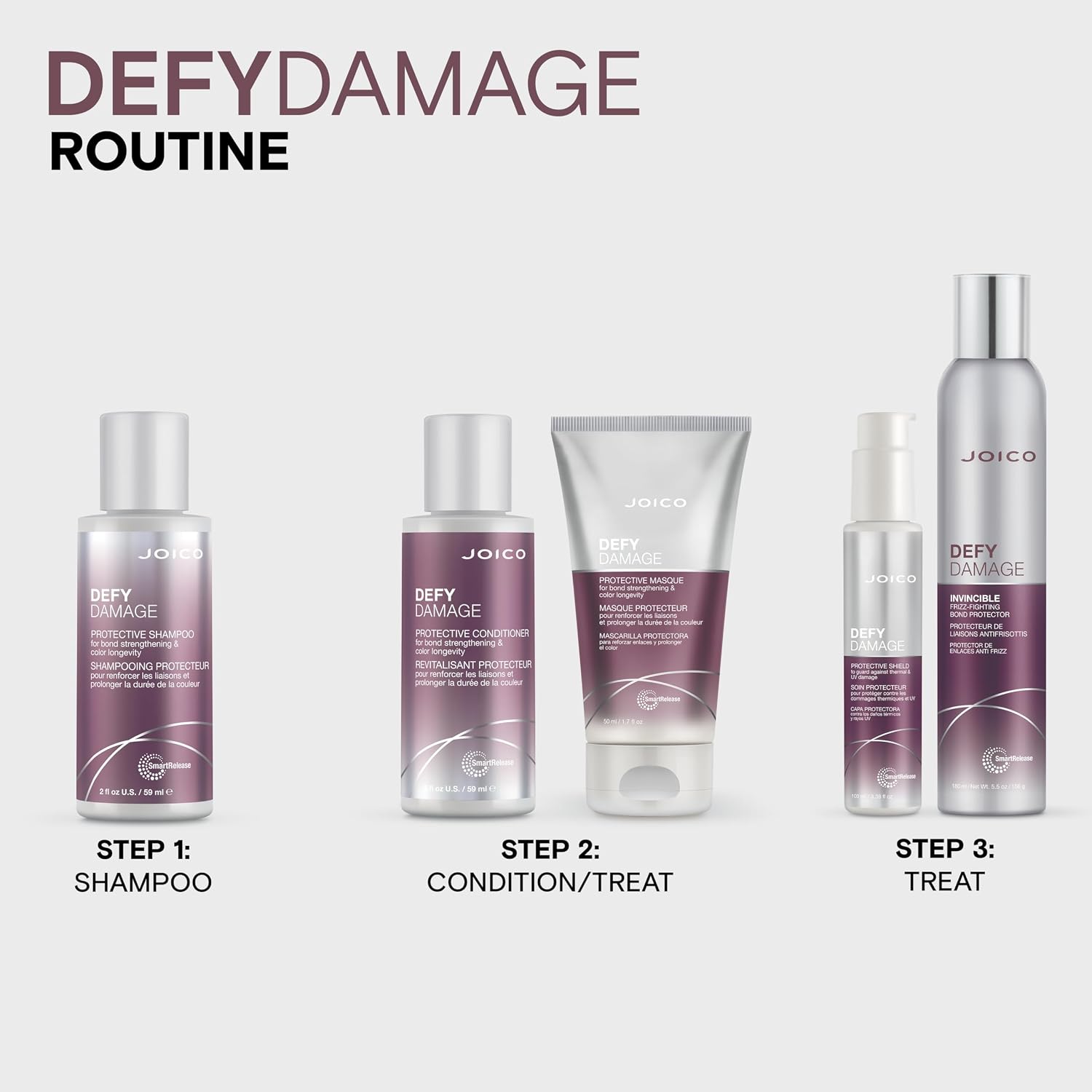 Joico Defy Damage Protective Shampoo | For Color-Treated Hair | Strengthen Bonds & Preserve Hair Color | With Moringa Seed Oil & Arginine