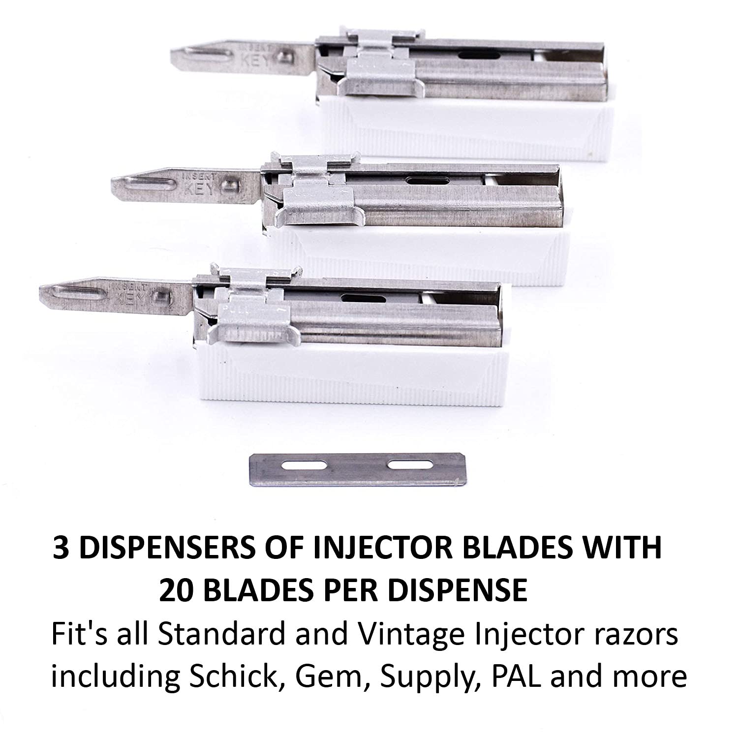 Parker/Taconic Shave 60-Blade Injector Pack, Polymer-Coated
