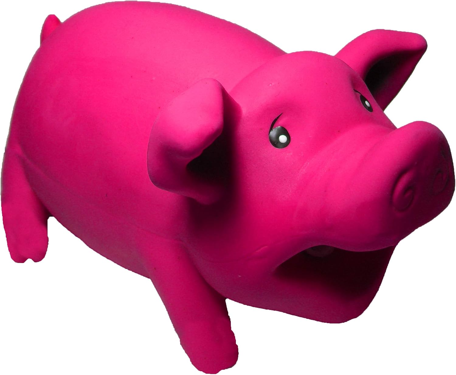 Latex Dog Squeaky Chew Toys, Oink Oink Pink Pig Red 6.89" Stuffed with Cotton