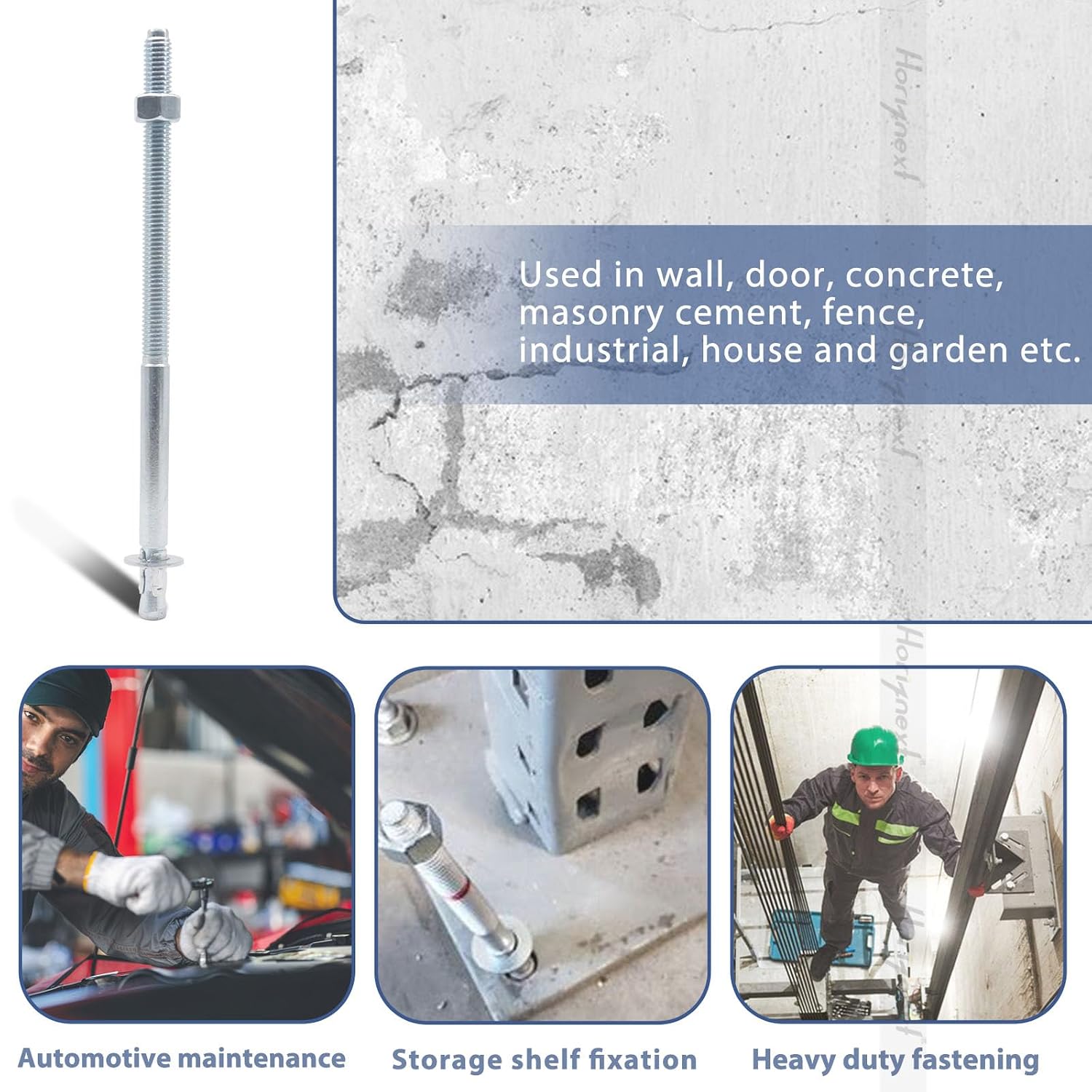 3/8 Concrete Anchors, Concrete Wall Anchors, Metal Wedge Bolts