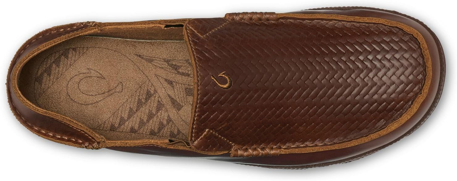 OluKai Moloa Men's Premium Leather Shoes, Easy Slip On & Off Design | Casual & Versatile Loafer, Drop-in Heel & Enhanced Traction
