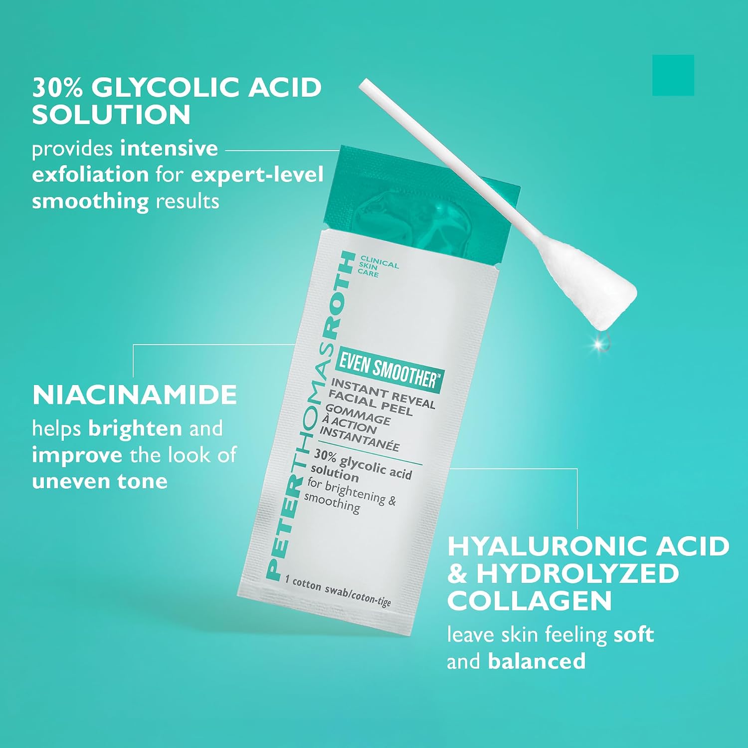 Peter Thomas Roth | Even Smoother™ Instant Reveal Facial Peel | Exfoliator with Glycolic Acid for Brightening