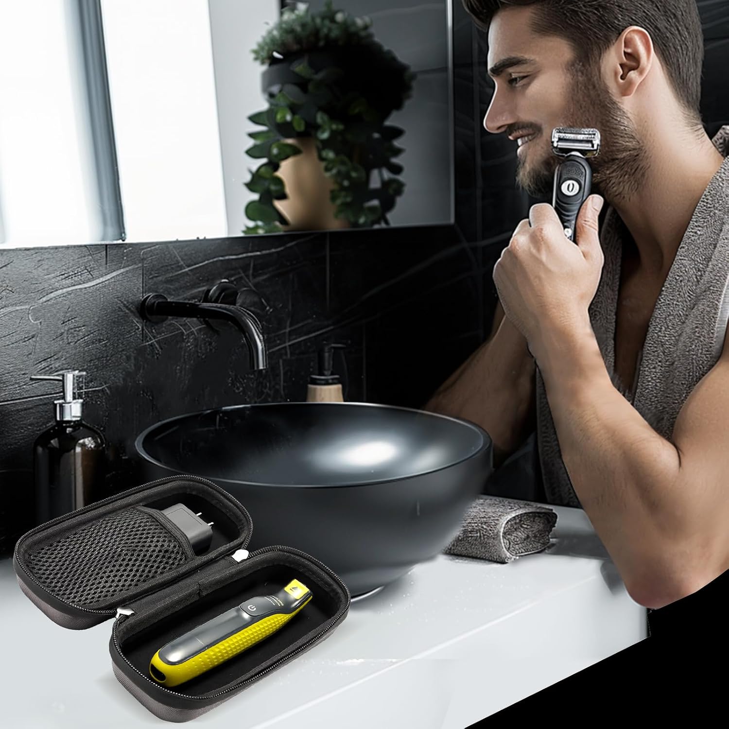 ProCase Hard Travel Case for Electric Trimmer & Shaver -Black | Fits QP2520 QP2530 QP2620 QP2630, Portable Organizer Carrying Bag
