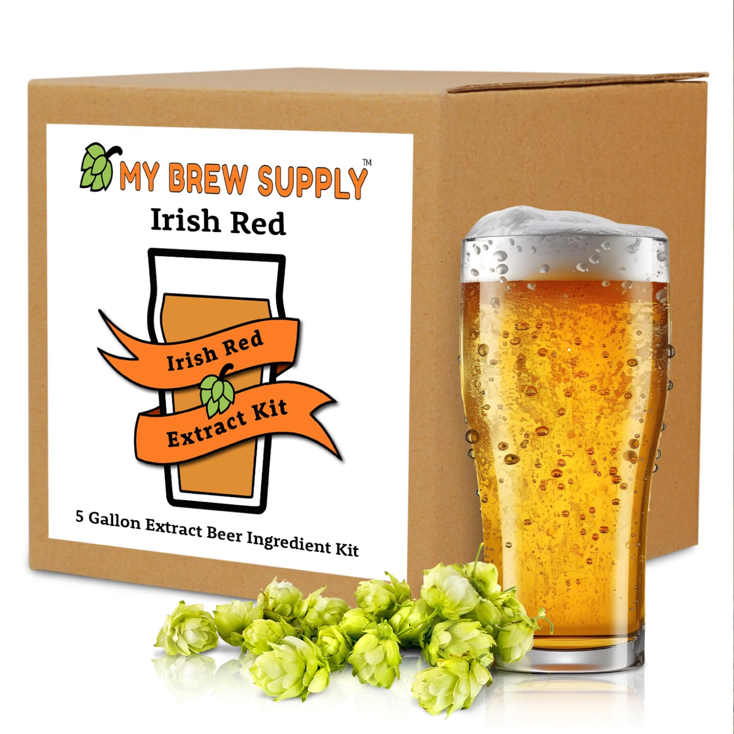 My Brew Supply Orange Wheat Beer Extract Kit | Bavarian Wheat Dry Malt Extract | Golden Light Dry Malt Extract | Caramel Malt | Flaked Wheat Grains