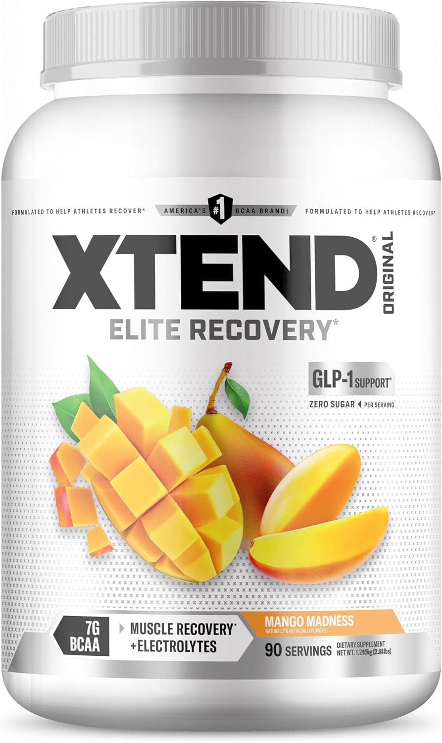 Xtend Original BCAA Powder, 7g BCAAs and 2.5g L-Glutamine for Muscle Recovery Hydration and Lean Muscle, Sugar Free Intra and Post Workout Drink with Electrolytes, Watermelon Explosion, 30 Servings