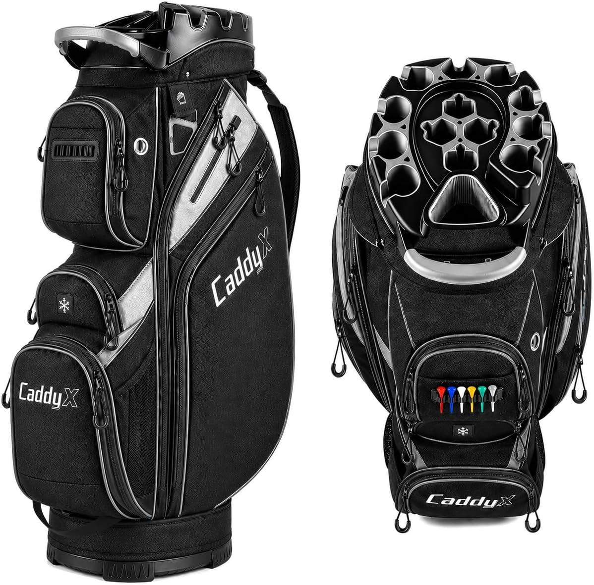 14-Way Golf Cart Bag, Professional Organizer Cart Bag with Anti-Rattle Top