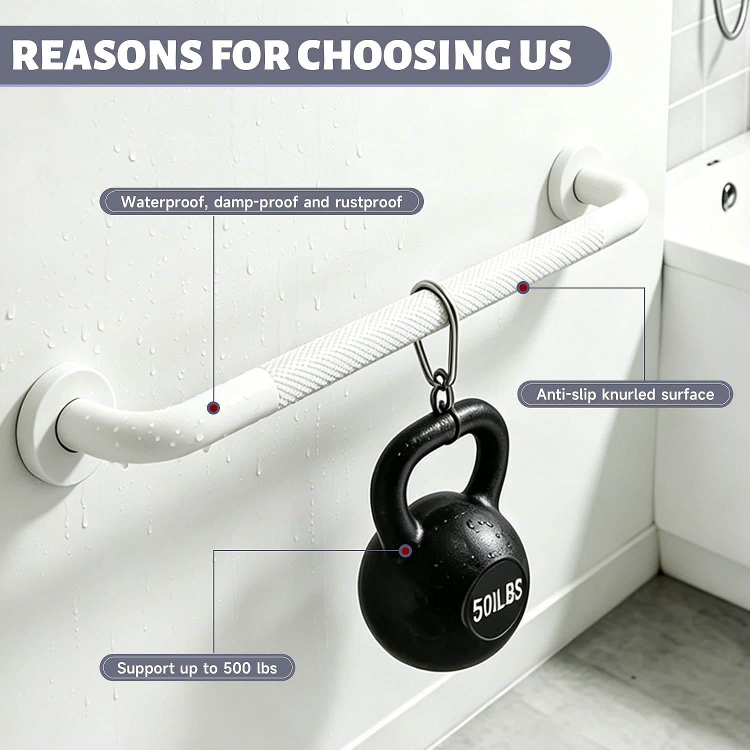 12 Inch Shower Grab Bar 1.25" Dia,Brushed Nickel Anti Slip Bathroom Grab Bar, 304 Stainless Steel Knurled Handicap Grab Bars, Safety Support Handrail,Bath Shower Handle for Elderly Injury Senior