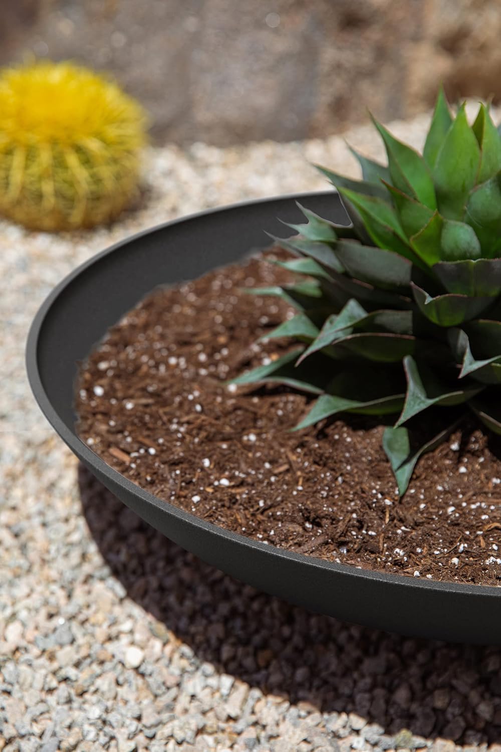 Veradek Mason Series Lane Bowl - Large Outdoor Bowl Planter | Made From a Durable Plastic-Stone Composite With Pre-Drilled Drainage Holes. Modern Patio/Tabletop Décor