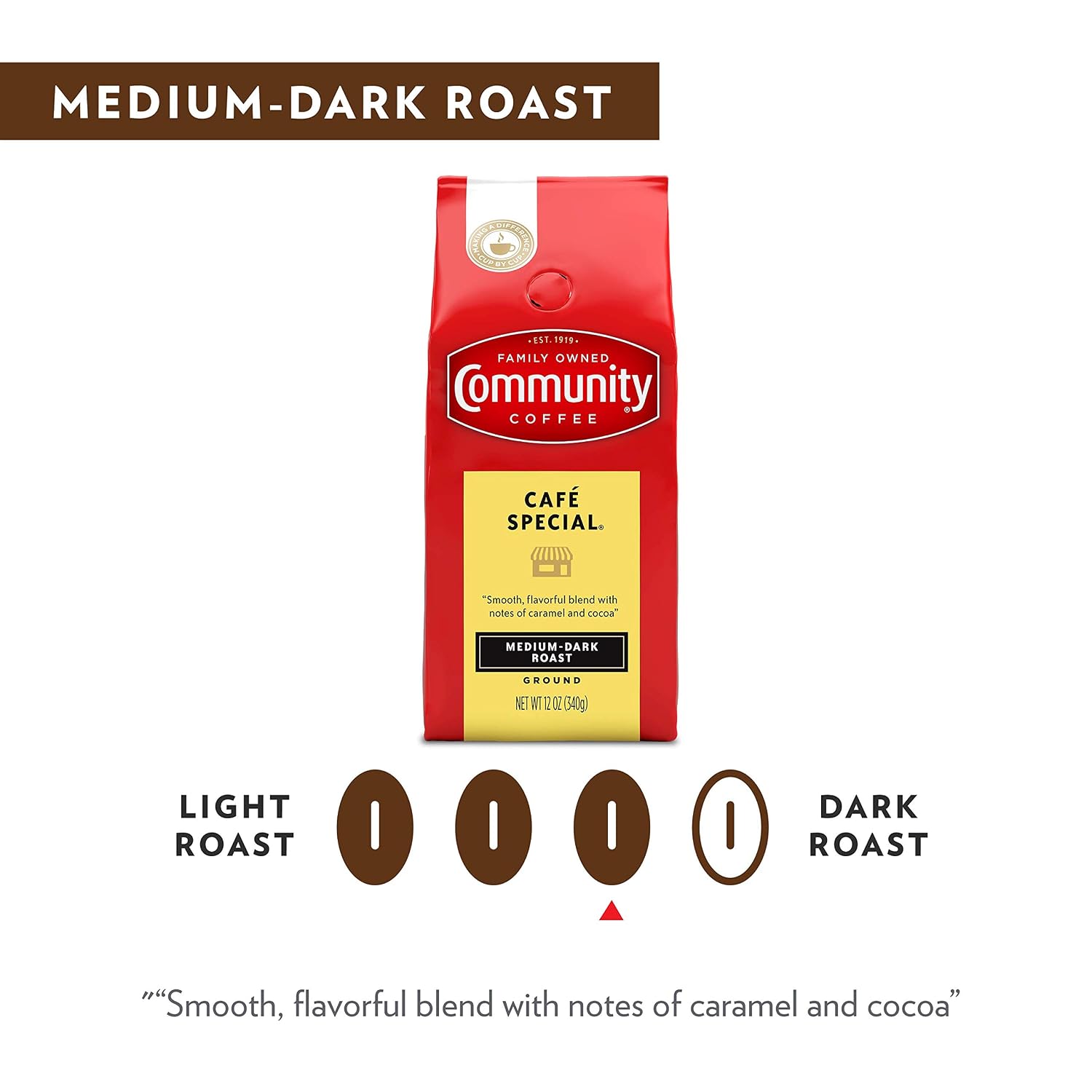Community Coffee French Roast, Ground Coffee, Extra Dark Roast, 12 Ounce Bag (Pack of 1)