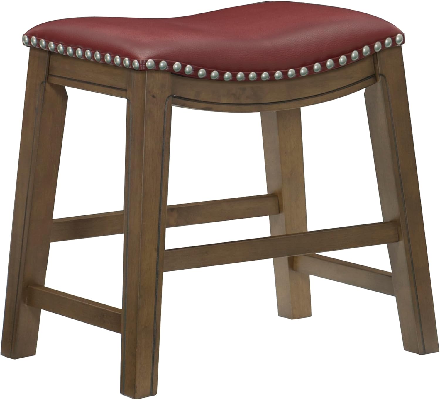 Lexicon Ordway Solid Wood Counter Height Stool - Saddle Kitchen Stool Counter Height Stools for Dining, Armless Chair Seating Options, Perfect for Casual Entertaining Spaces, 25" SH, Black