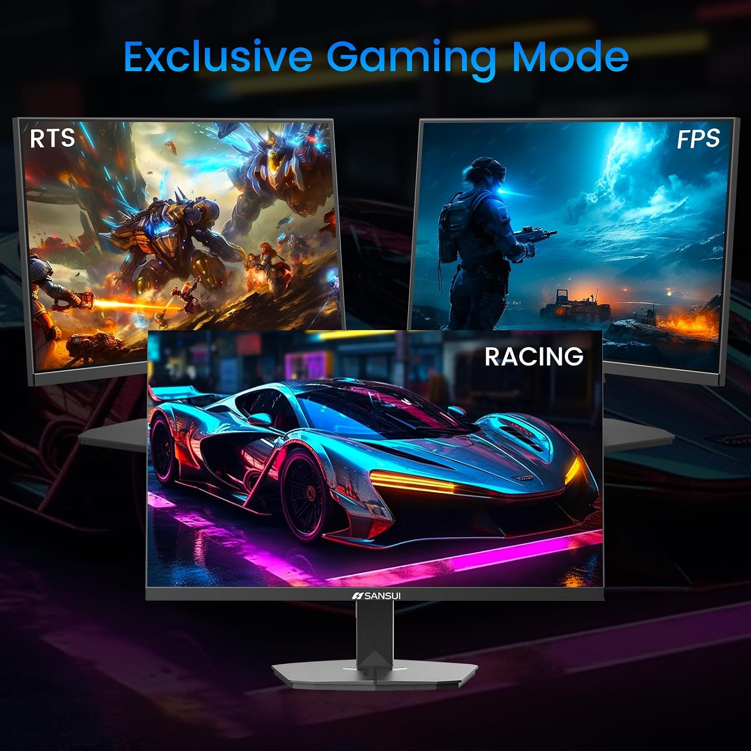 SANSUI 32 Inch Curved 240Hz Gaming Monitor High Refresh Rate, FHD 1080P | Gaming PC Monitor HDMI DP1.4, 1500R Curvature, 1Ms MPRT, HDR,Metal Stand,VESA Compatible(DP Cable Incl.)