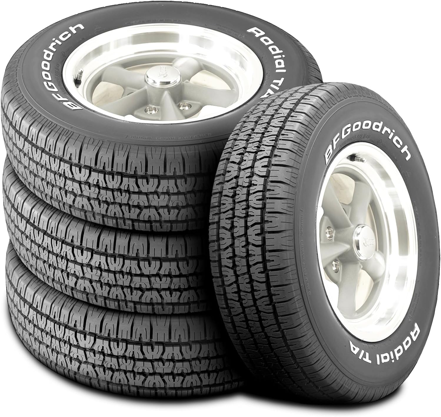BFGoodrich Radial T/A All Season Car Tire for Passenger Cars, P215/60R14 91S | Passenger Touring All Season Traction 91S Rated Standard Load Radial Construction Raised White Letters Tire