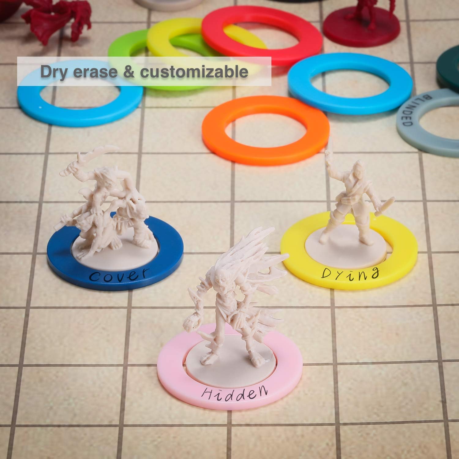 ALIZERO DND Condition Rings with AOE Spell Template Set
