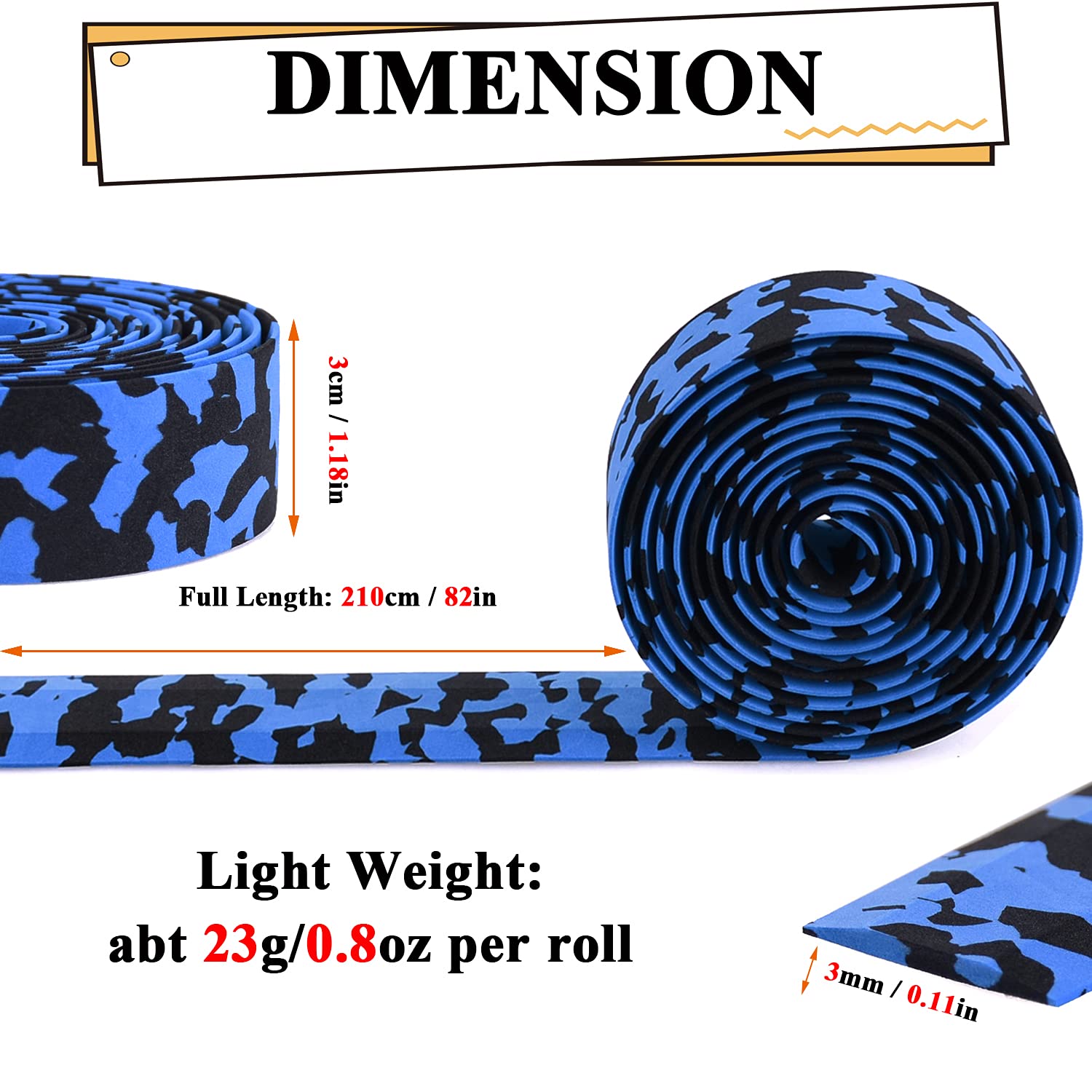 KINGOU White & Blue Camouflage EVA Road Bike Handlebar Tape Cycling Bar Tapes - 2PCS Per Set