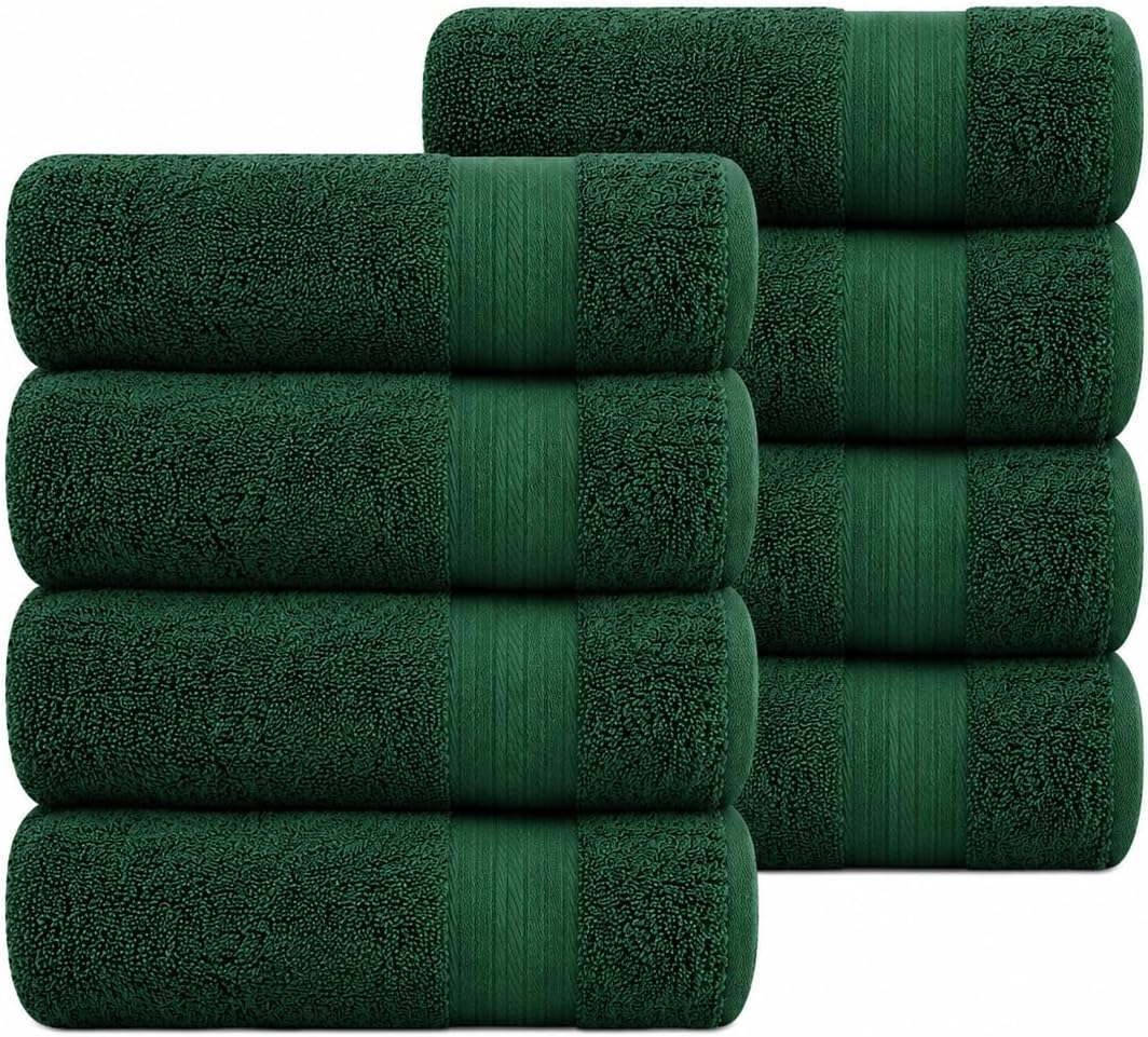 Ample Decor 100% Cotton Hand Towels 18x28 Inches, 600 GSM, Soft & Absorbent, Set of 12, Purple