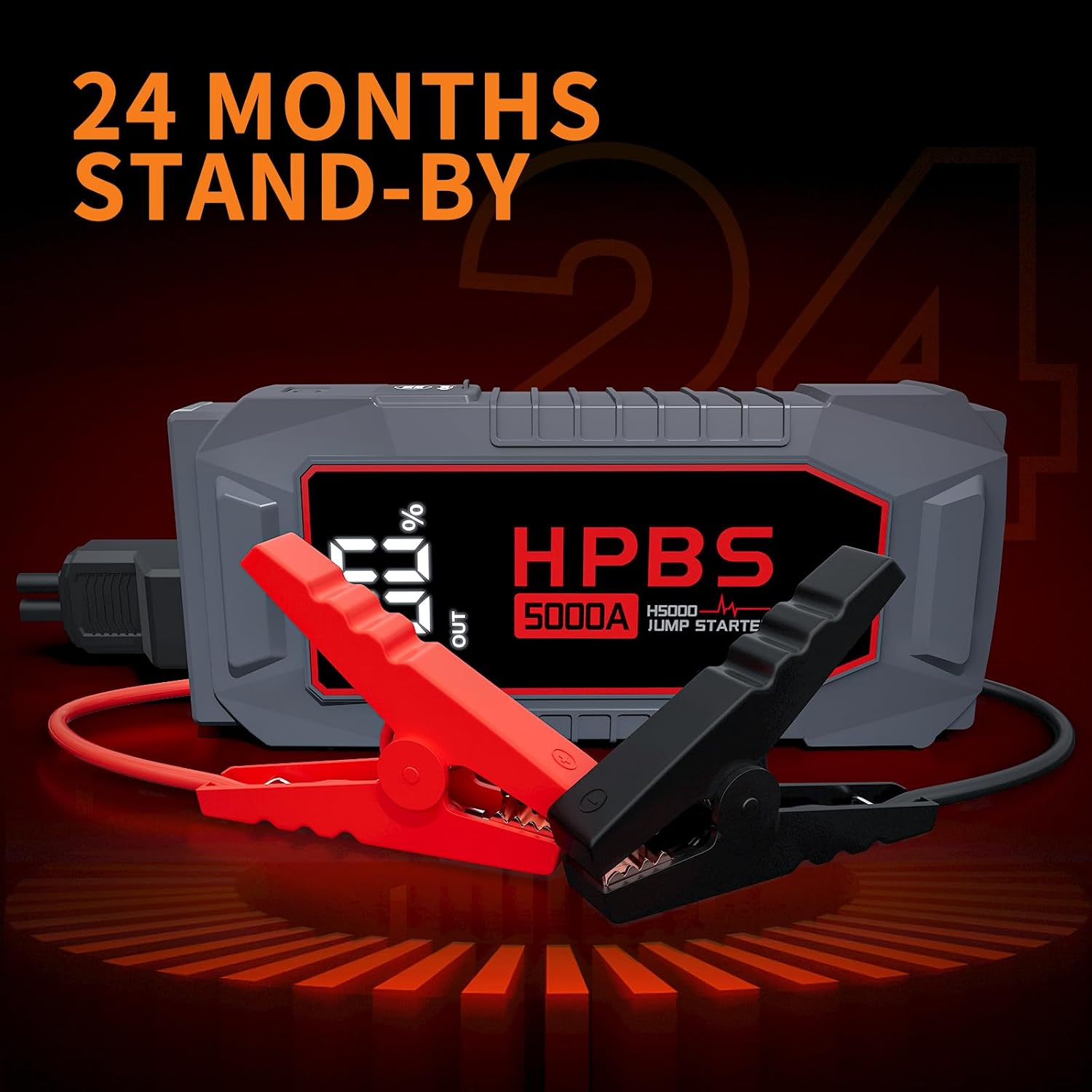 5000A Jump Starter with Air Compressor, Portable Car Battery Jump Starter with 150 PSI Tire Inflator for Up to 10.0L Gas and 8.0L Diesel Engines, 12V Jump Box Battery Charger Booster(Red)