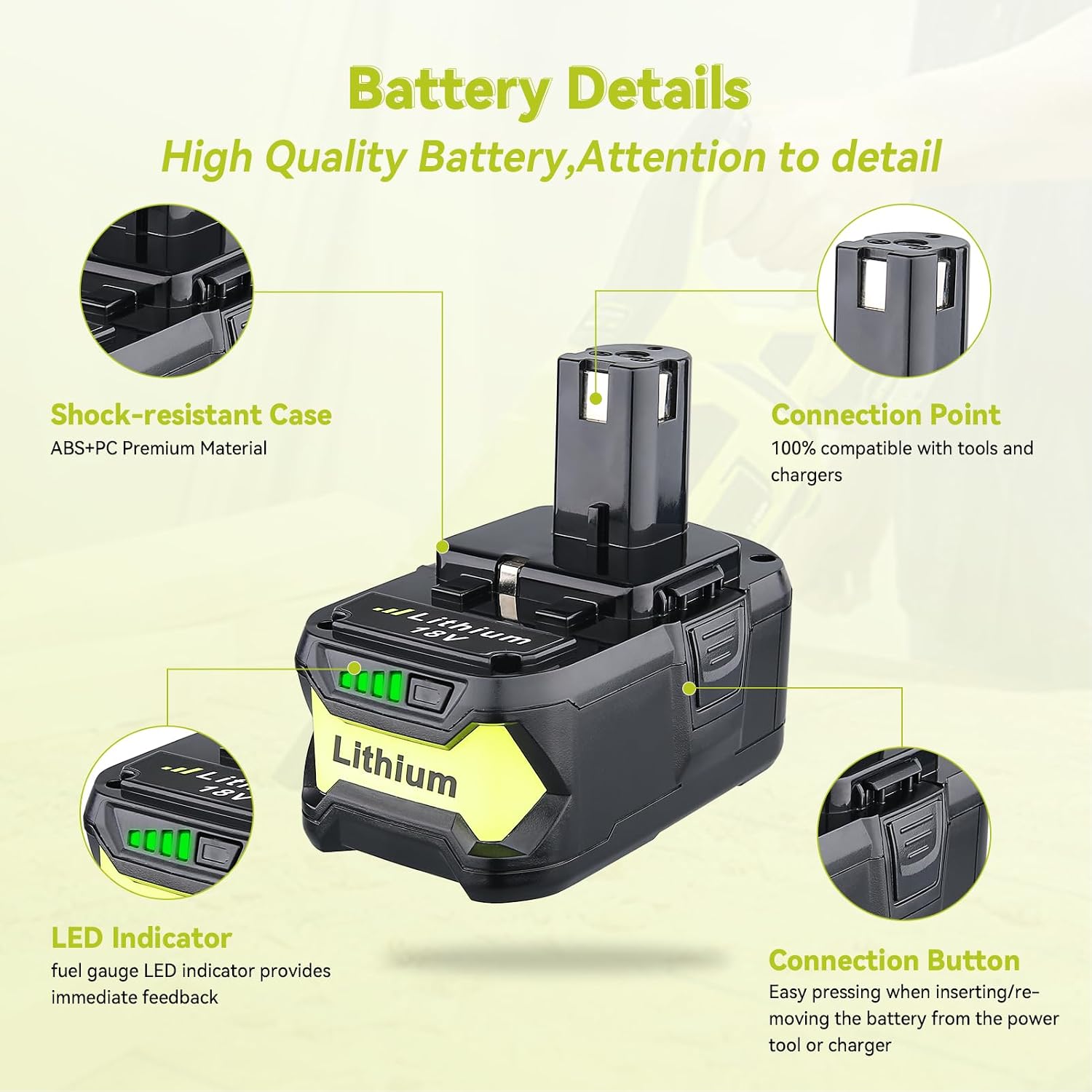 VANON 7000mAh Replacement for Ryobi 18V Battery 2Pack