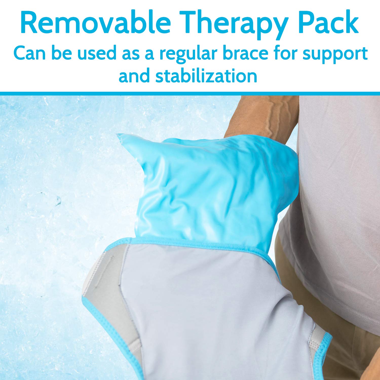 Arctic Flex Shoulder Ice Pack Brace - Rotator Cuff Cold Gel Wrap Therapy | Heat or Cooling Support Immobilizer with Compression Stability for