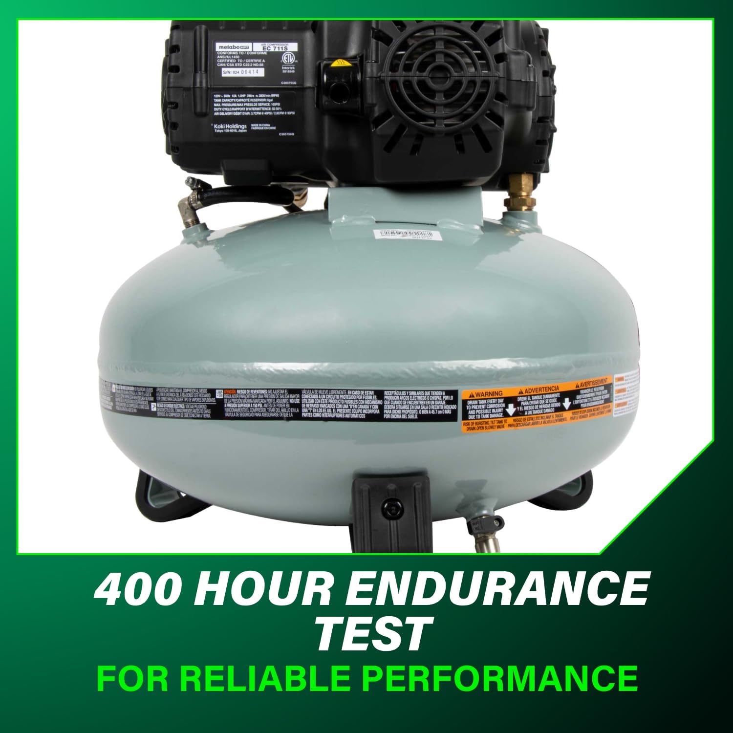 Metabo HPT Portable Pancake Air Compressor, 6 Gallon 200 PSI, EC914S