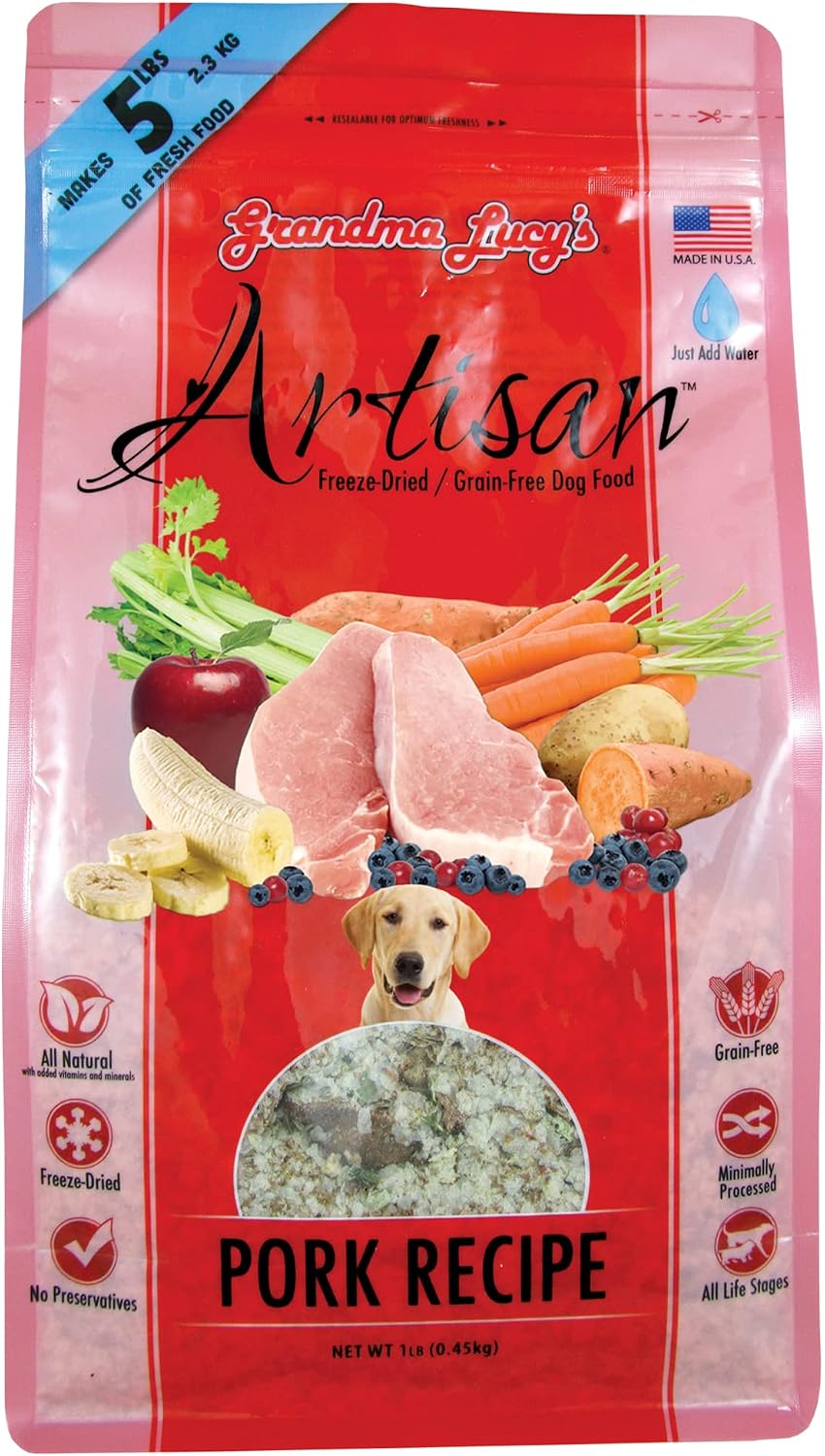 Grandma Lucy's Artisan Dog Food, Grain Free and Freeze-Dried - Artisan Chicken, 10Lb Bag