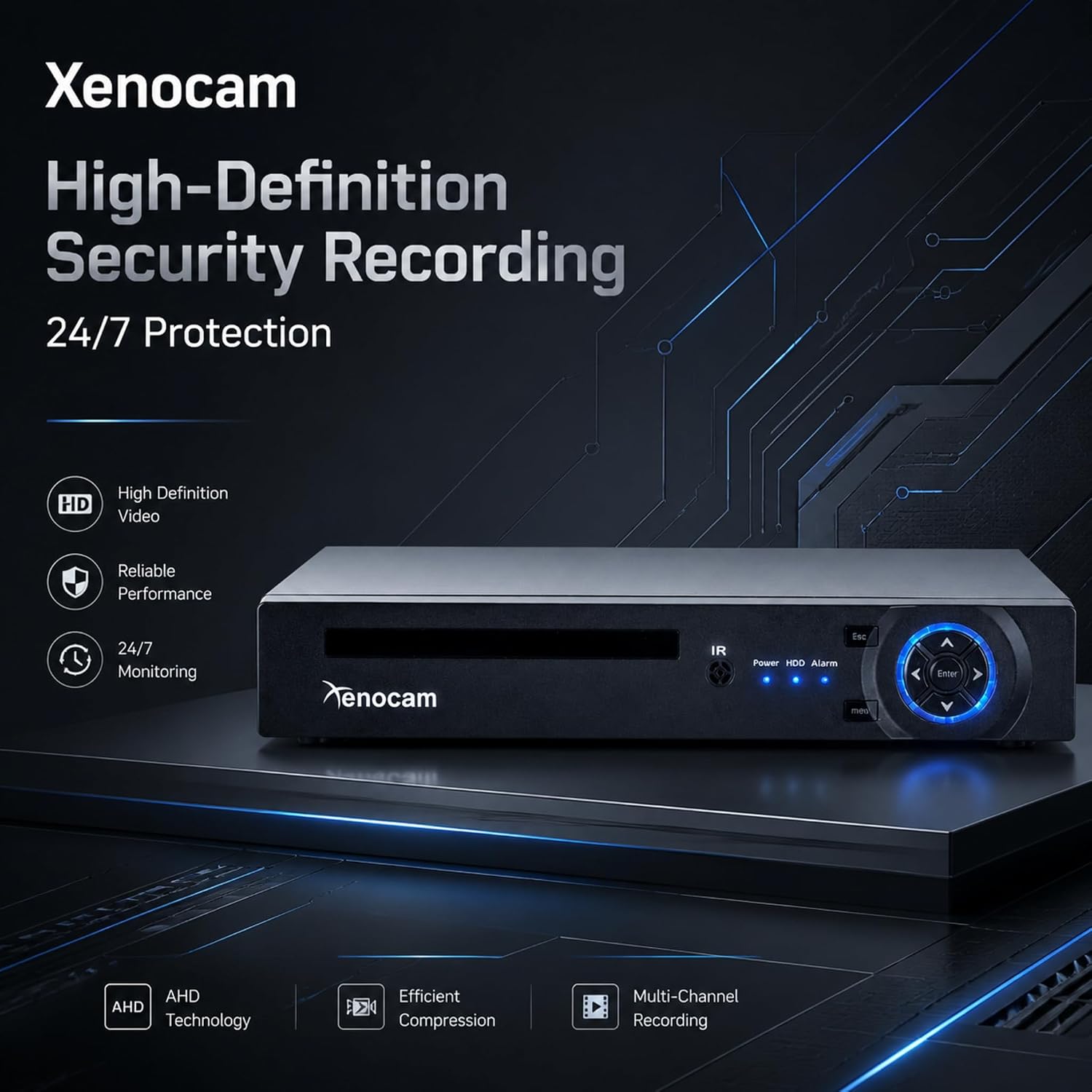 4CH 1080N Hybrid 5-in-1 AHD DVR (1080P NVR+1080N AHD+960H Analog+TVI+CVI) Standalone DVR CCTV Surveillance Security System Video Recorder Motion Detection， Hard Drive not Included