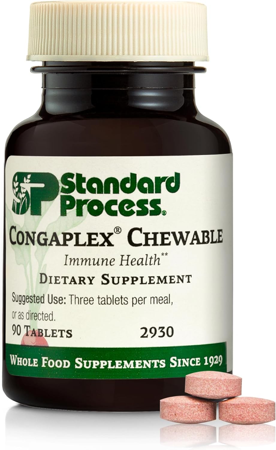 Standard Process Congaplex Chewable - Supplement for Immune System Support with Vitamin A - Supports Thymus Gland & Protein Synthesis - Non-Dairy &