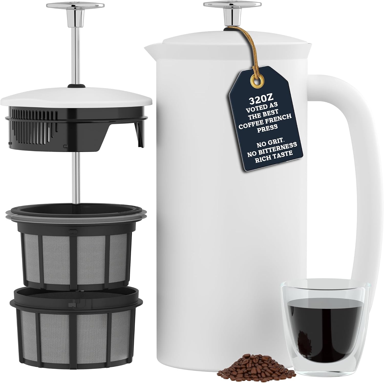 ESPRO P7 French Press, 18oz, Brushed, Stainless Steel Coffee Maker | Double Filter Coffee Press, Grit-Free Coffee, Heat Resistant Insulated tea Press, Easy Hot and Cold Coffee Brewer, Tea Brewer