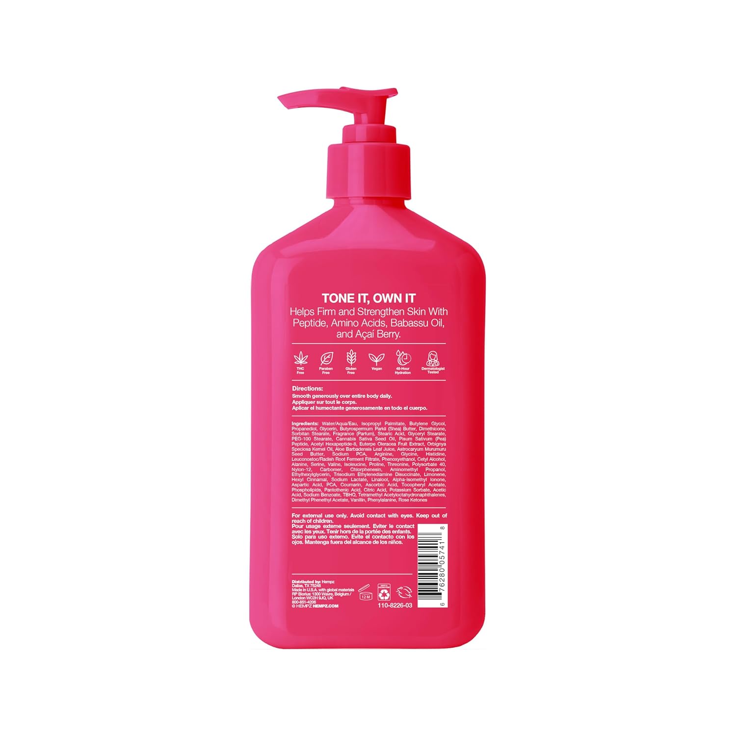Hempz Sweet Jasmine & Rose Herbal Body Moisturizer for Women, 17 Fl. oz. - Moisturizing Lotion with 100% Pure Hemp Seed Oil, Collagen