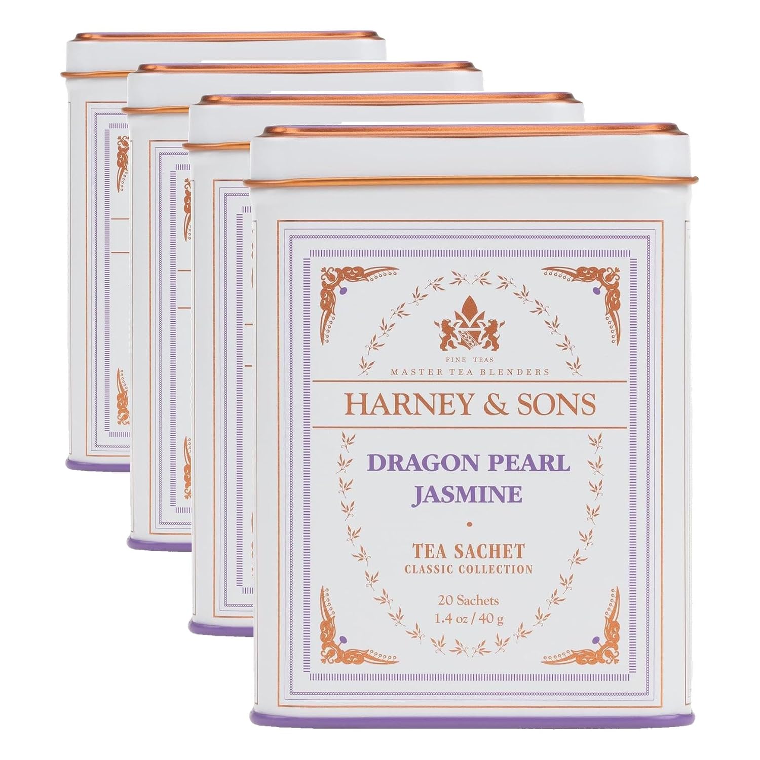 Harney & Sons Dragon Pearl Jasmine Tea, 20 Count(Pack of 1) | Green tea scented with jasmine flowers for a delicate floral aroma. Contains caffeine.