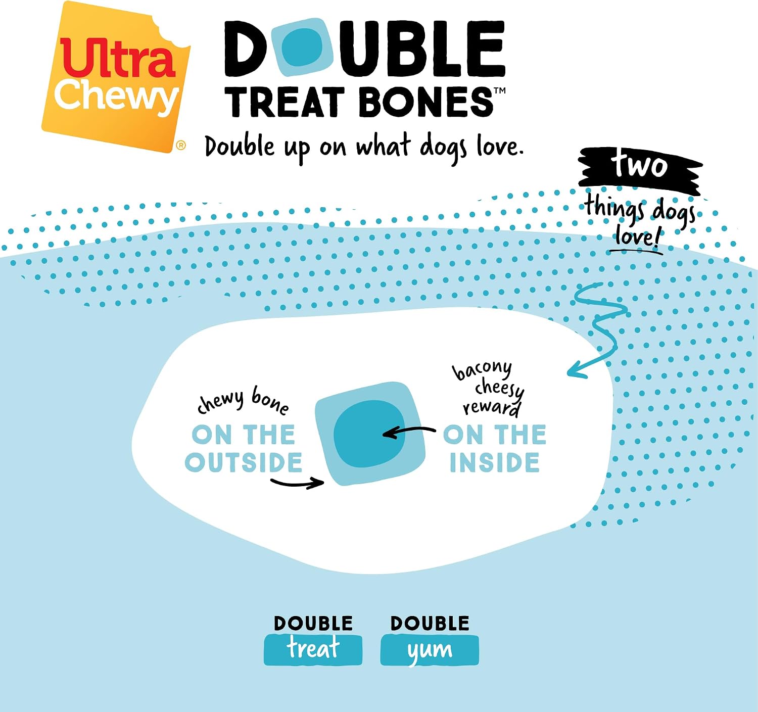 Ultra Chewy Chicken Double Treat Bones, 12 Count