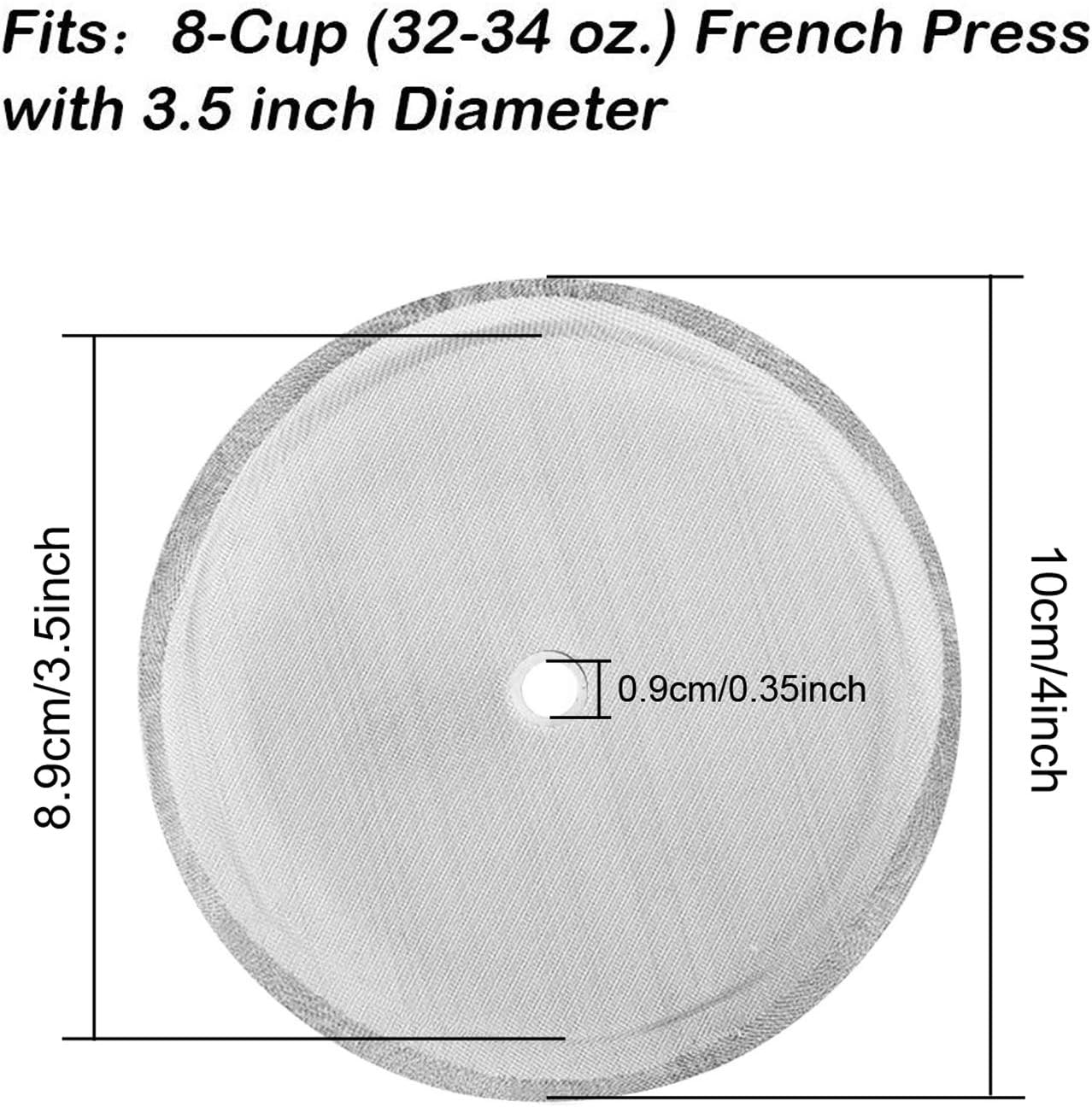2 Packs French Press Replacement Filters Mesh Screen Perfect for 34 OZ,8 Cup French Press