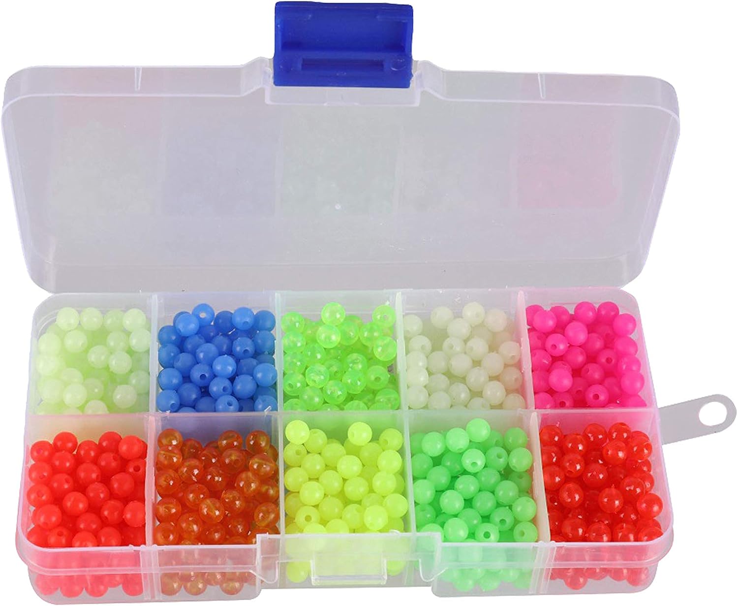 Fishing Beads Assorted Set, 1000pcs 5mm Round Float Glow Fishing Rig Beads Fishing Lure Tackle