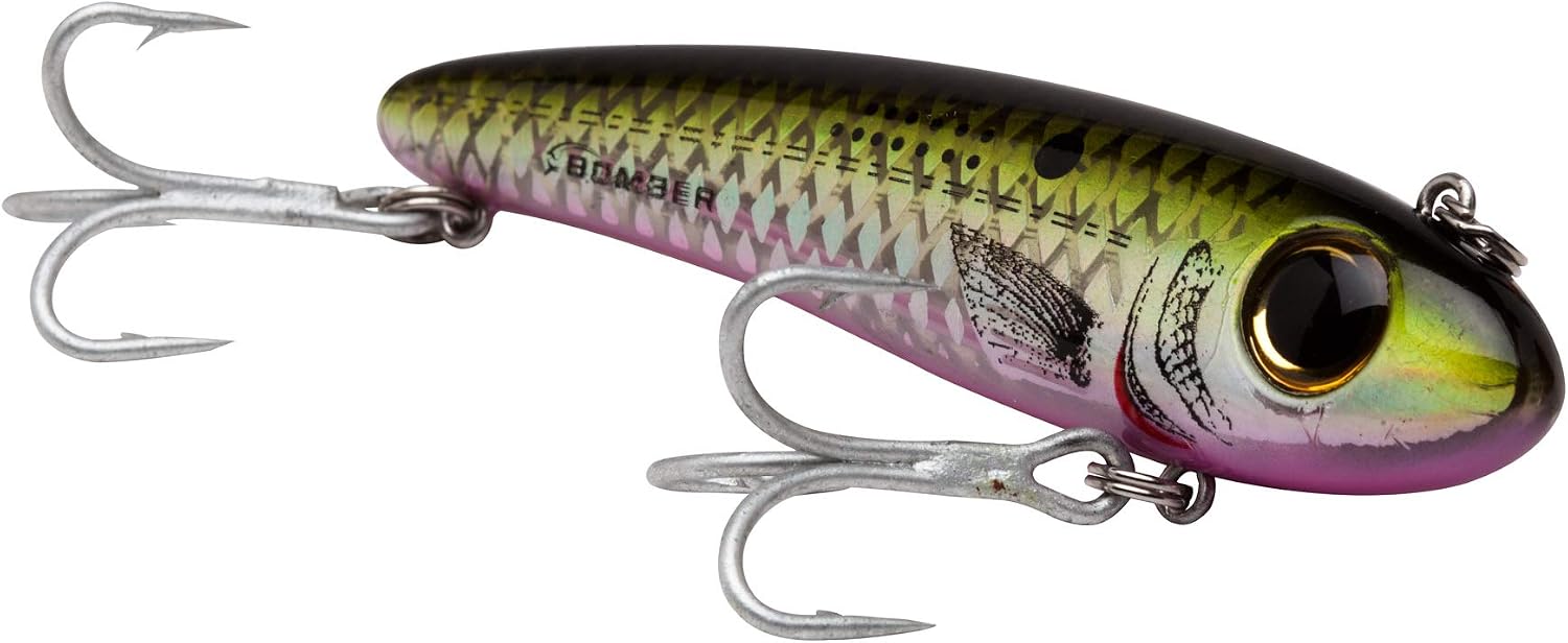 Bomber Lures Mullet Slow-Sinking Twitch / Walking Saltwater Fishing Lure - Excellent for Speckled Trout, Redfish, Stripers and More, 3 1/2 Inch, 5/8 Ounce