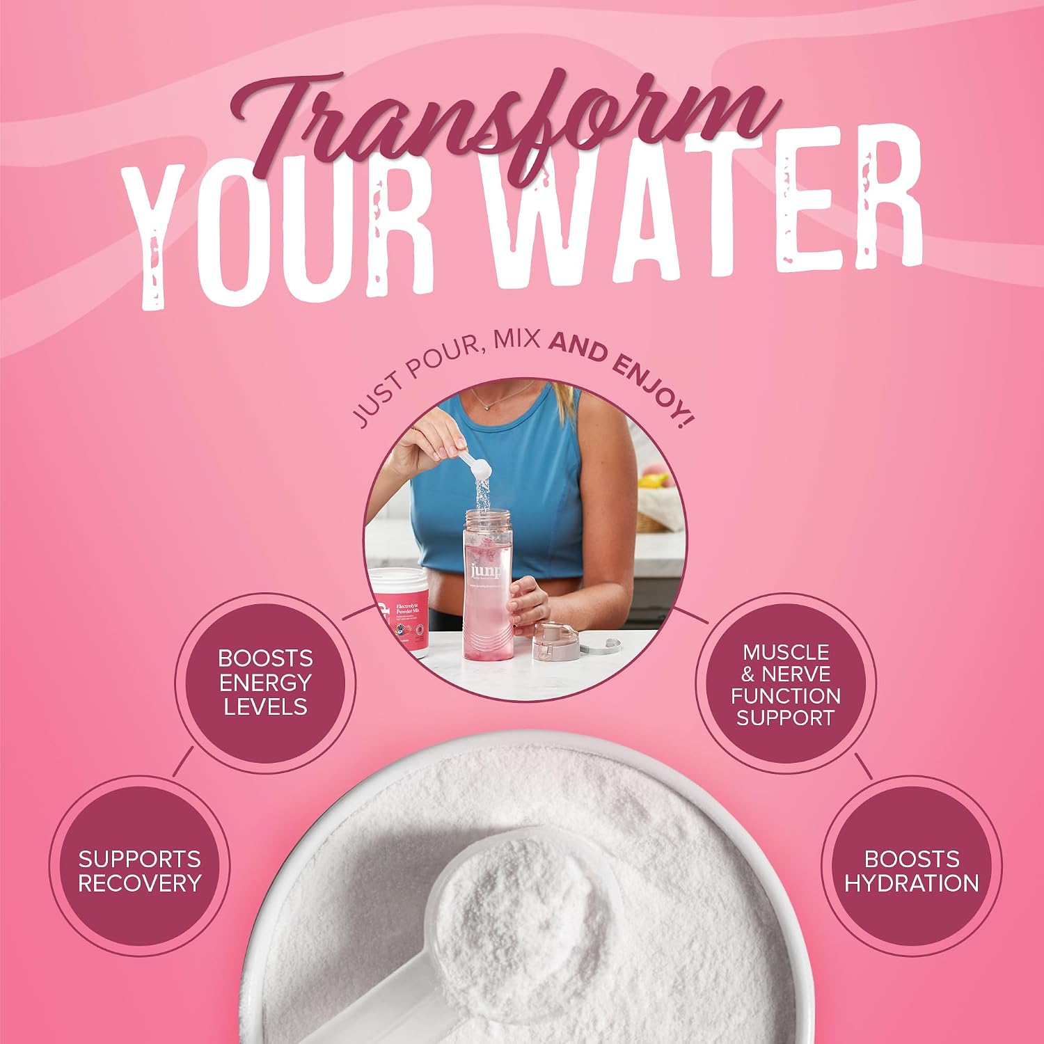JUNP Electrolytes Powder No Sugar No Carbs – Lemonade Keto Electrolyte Drink Mix - Potassium & Salt Hydration Powder Electrolytes - Zero Calorie