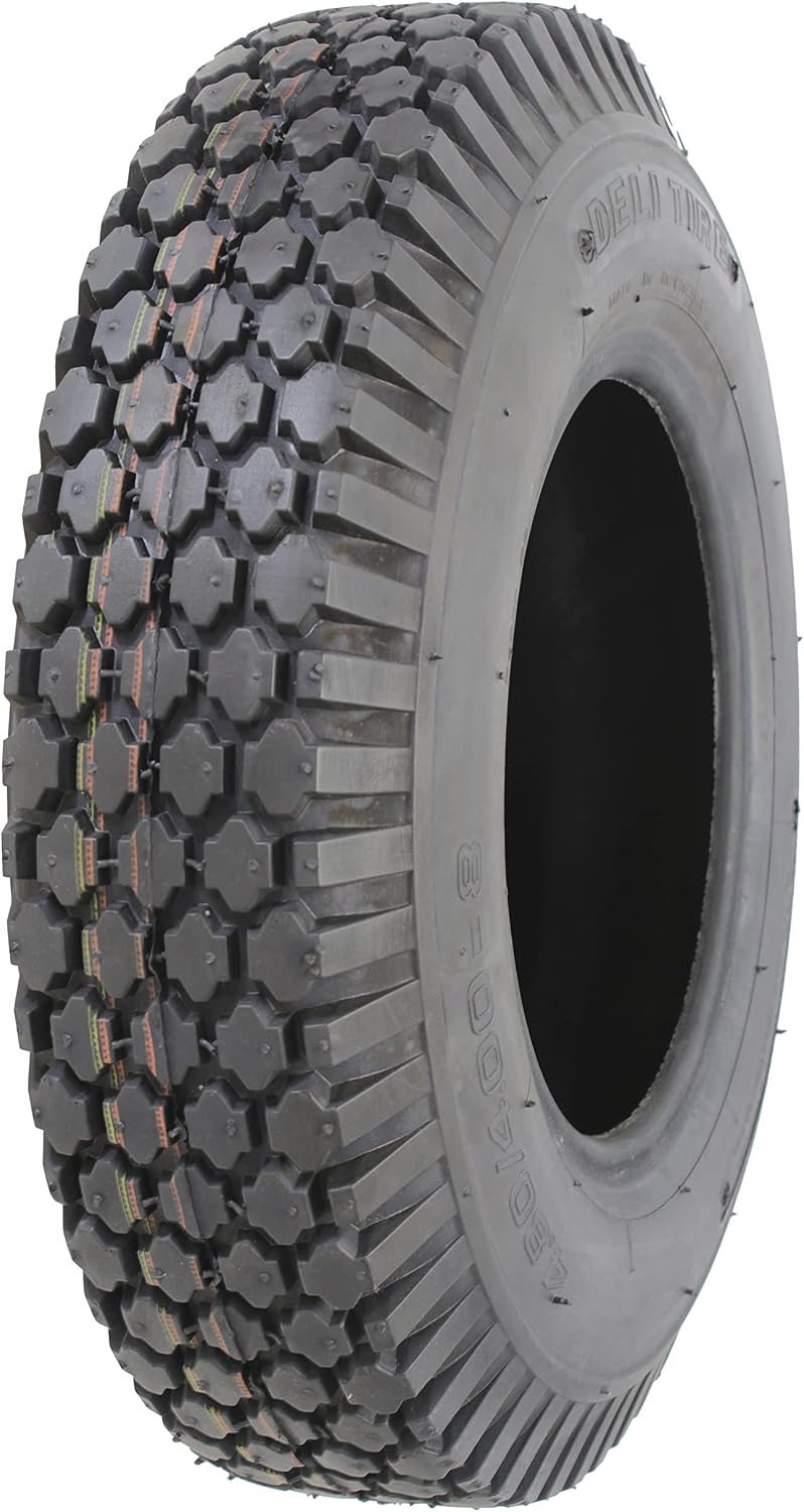 Deli Tire S-356, Stud Tread, 4-Ply, Tubeless, Lawn and Garden Tire (4.80/4.00-8)