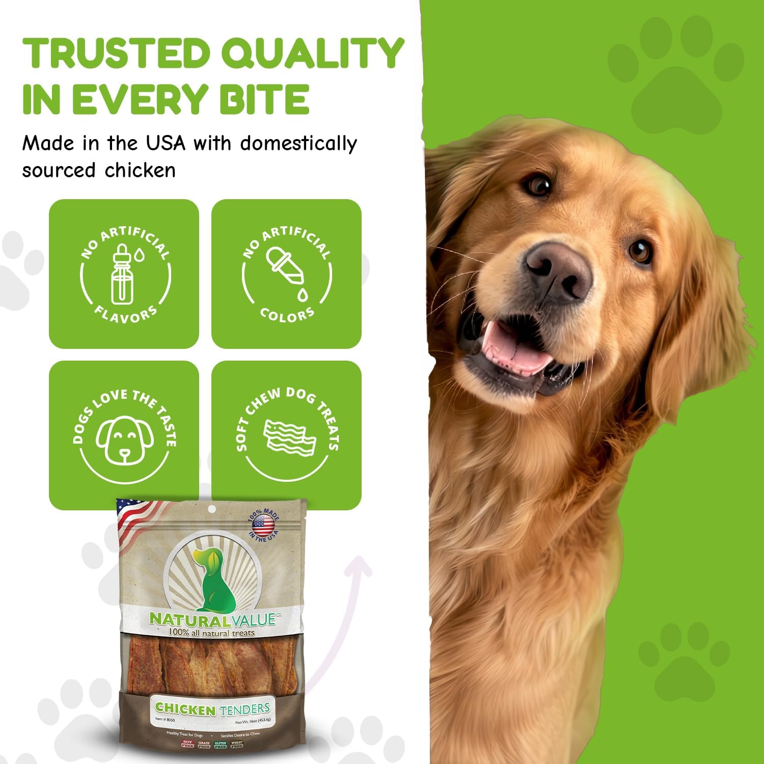 Loving Pets Natural Value Beef Sticks - Soft Jerky Dog Treats for Large & Small Breeds - Healthy Gluten, Wheat, Soy & Grain Free Pet Treats for Dogs