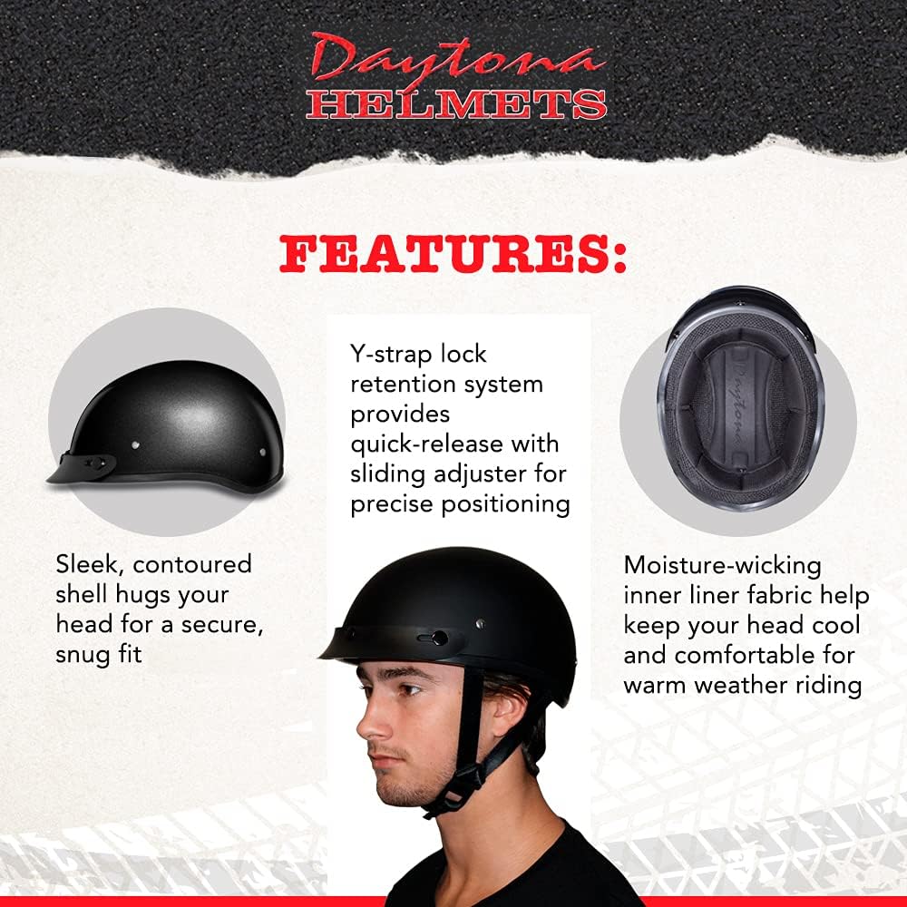 Motorcycle Helmet Half Skull Cap - Lightweight & Stylish DOT Approved Helmets for Adults - Perfect for Men and Women Riders - Comfortable & Secure Fit- Stylish Protection for Everyday Riding