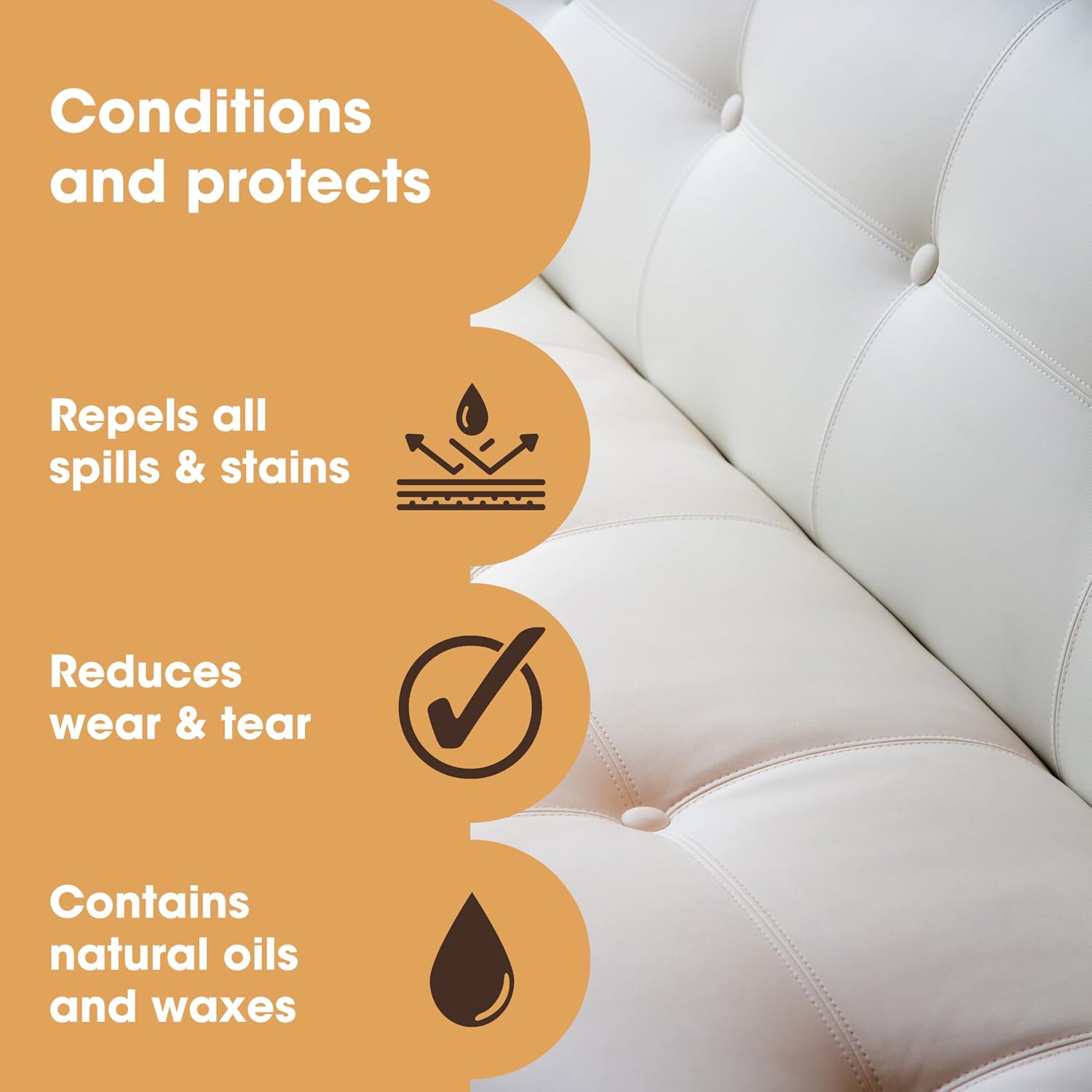 Furniture Clinic Large Leather Care Kit | Leather Cleaner + Conditioning Protection Cream for Furniture | Two 17oz Bottles + 1 Sponge & 1 Cloth | Restore Leather Couches, Car Seats, Jackets, & Boots