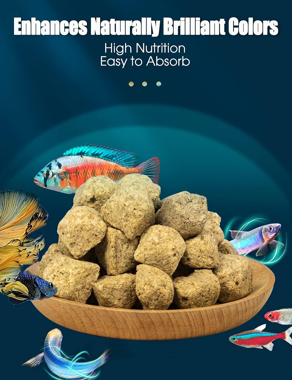 Brine Shrimp Cubes All Natural Tropical Fish Food for Small to Medium Sized Saltwater & Freshwater Fish - Betta Guppy Discus Cichlids Discus Goldfish Angel Fish