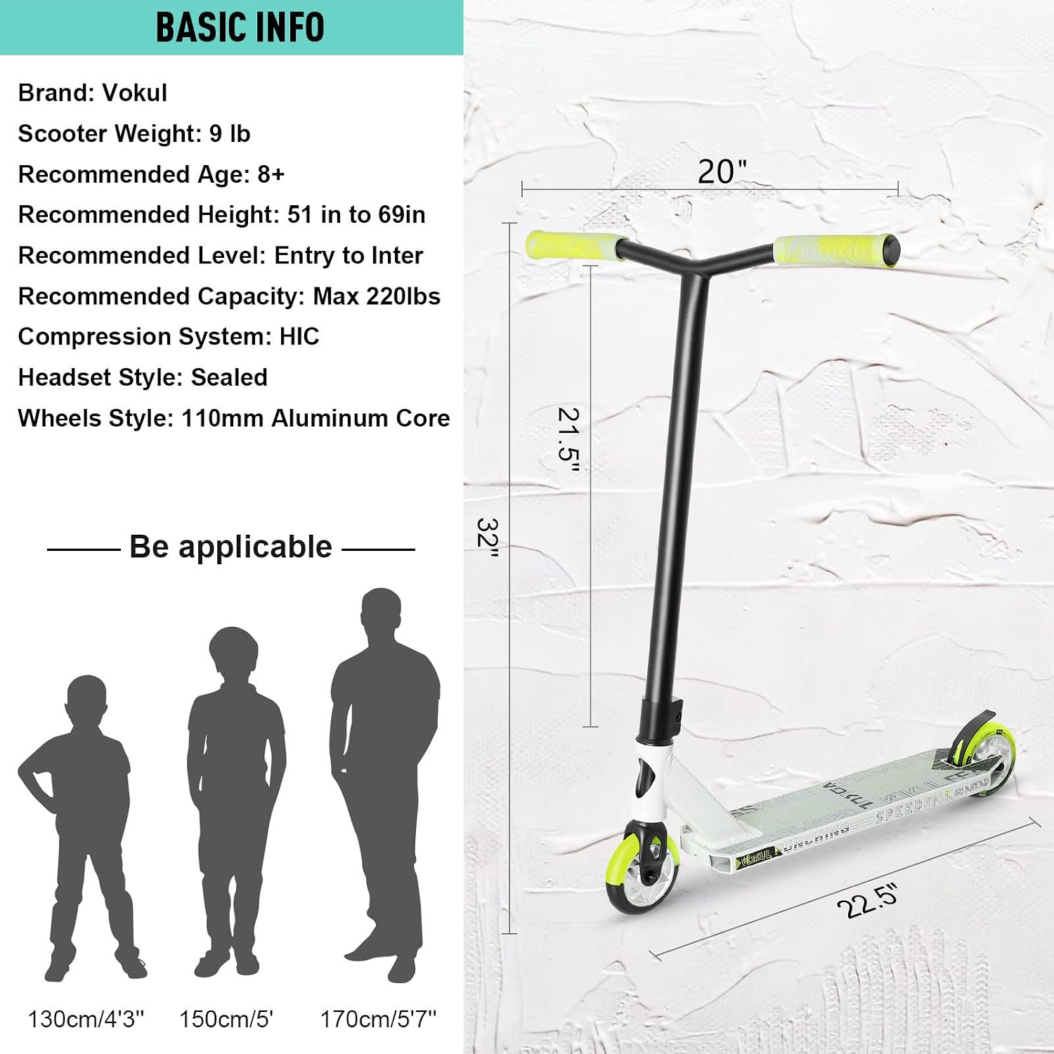 VOKUL K1 Pro Scooters - Stunt Scooter | Trick Scooter - Intermediate and Beginner Freestyle Scooter for Kids 8 Years and UP,Teens and Adults -Quality Kick Pro Scooter for Boys and Girls
