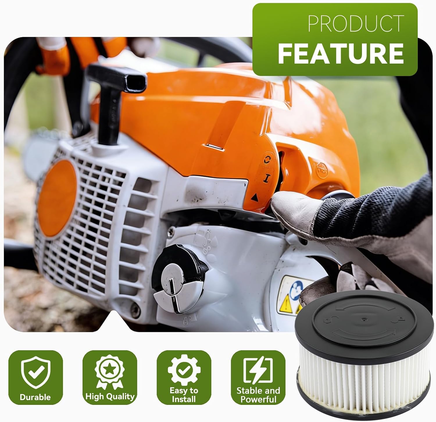 AUTOKAY MS271 MS391 Air Filter Fits for Stihl MS231 MS241 MS251 MS261 MS271 | MS291 MS311 MS381 Chainsaw Air Filter 1141 120 1600 with Spark Plug