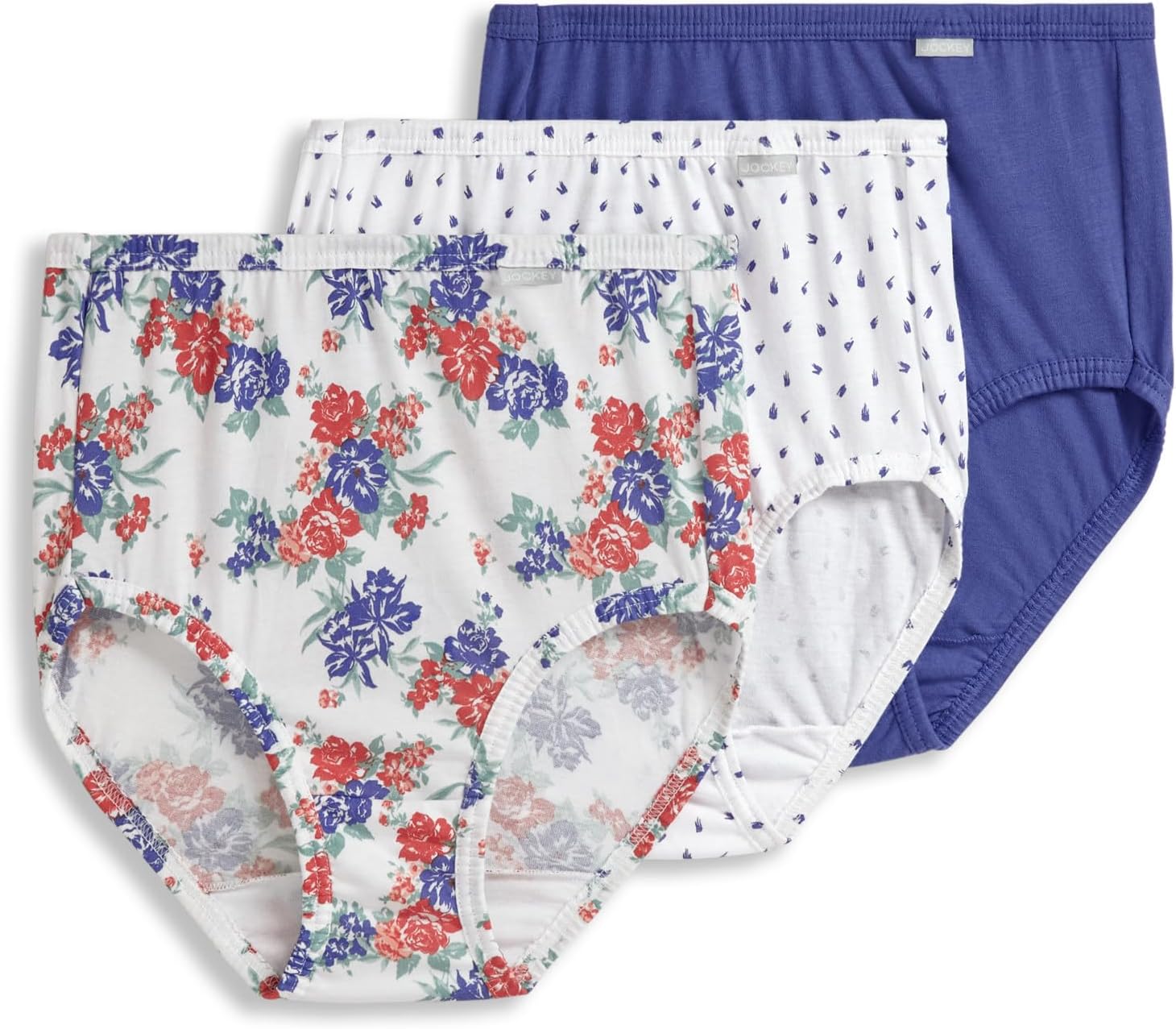 Jockey Women's Underwear 100% Cotton Elance Brief - 3 Pack