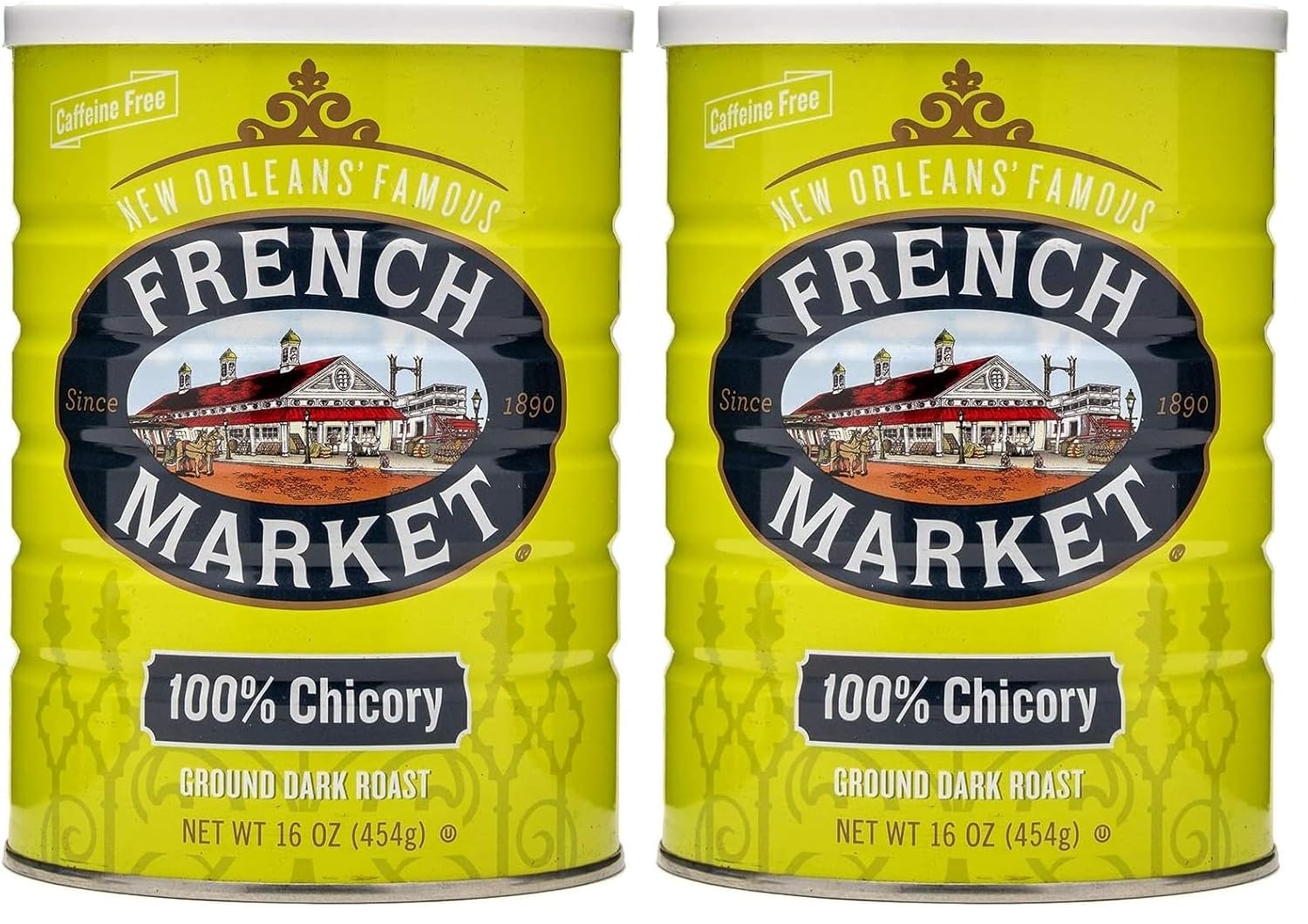 French Market Coffee & Chicory Dark Roast Ground Coffee, 12oz Can (Pack of 6)