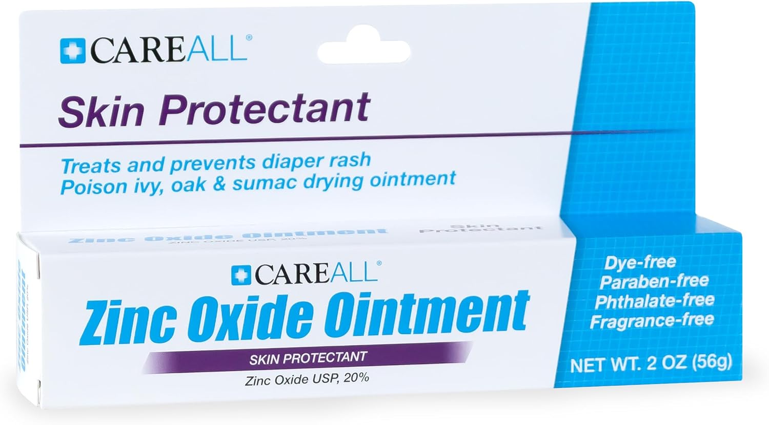 CareAll Zinc Oxide 20% Skin Protectant Barrier Ointment 2 oz, Relieves
