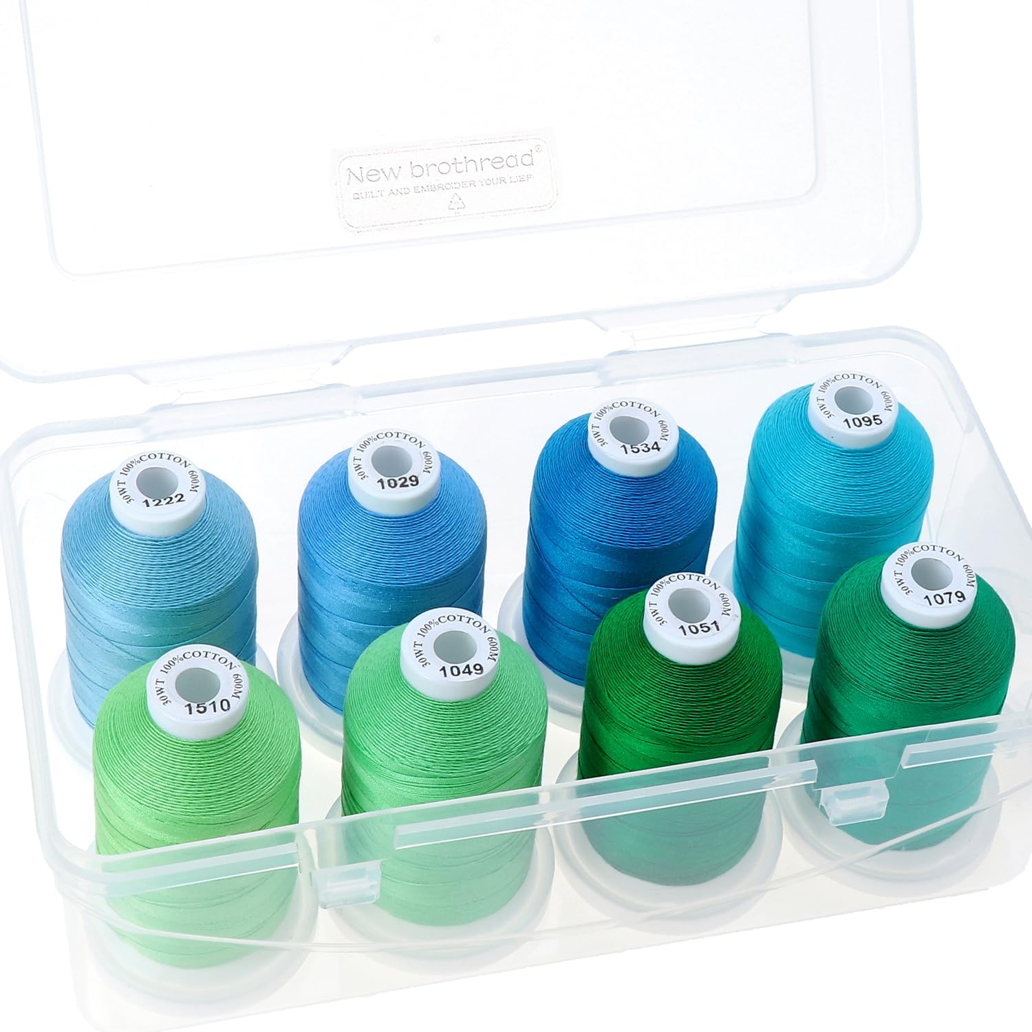 New brothread Multi-Purpose 100% Mercerized Cotton Threads -5 White+5 Black