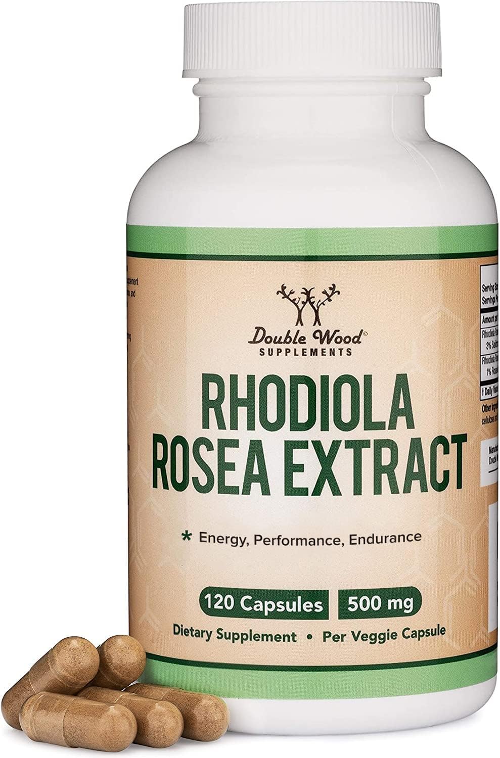 Rhodiola Rosea 500mg, Standardized, Stress, Focus + Energy, 120 Capsules